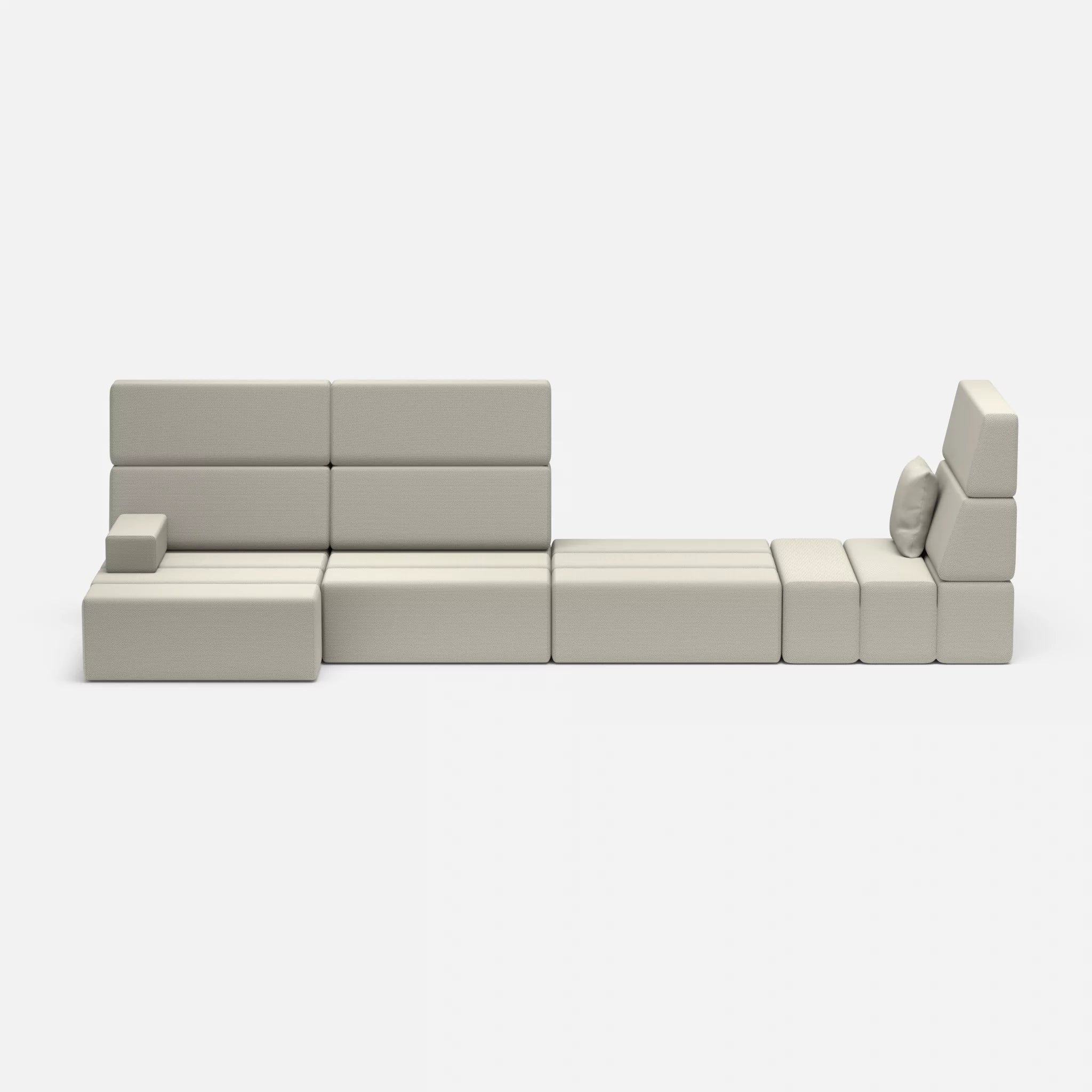 4 Sitzer Sofa Bricks 2 novumkies in Mittelgrau von vorne