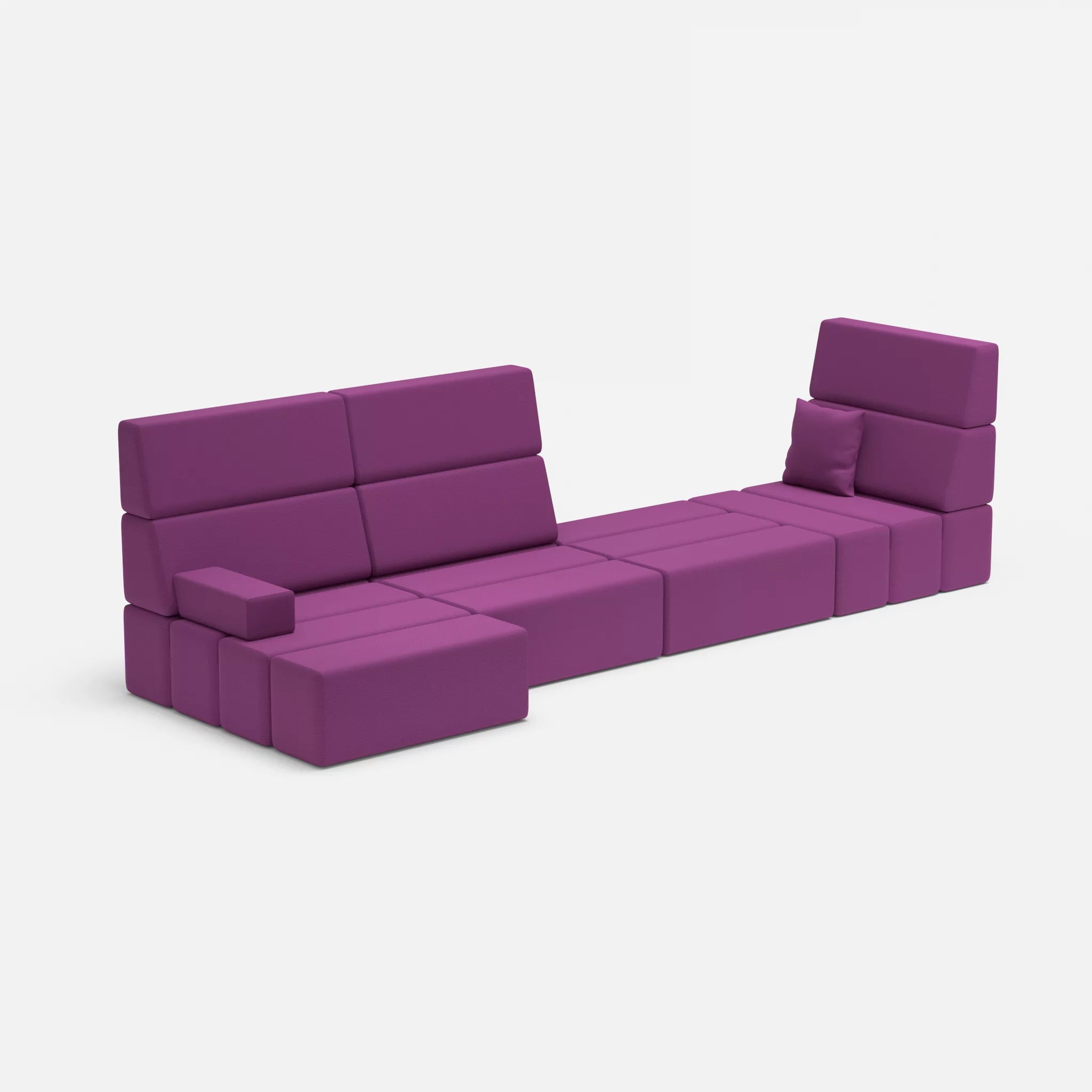 4 Sitzer Sofa Bricks 2 novumviola in Violett von der Seite