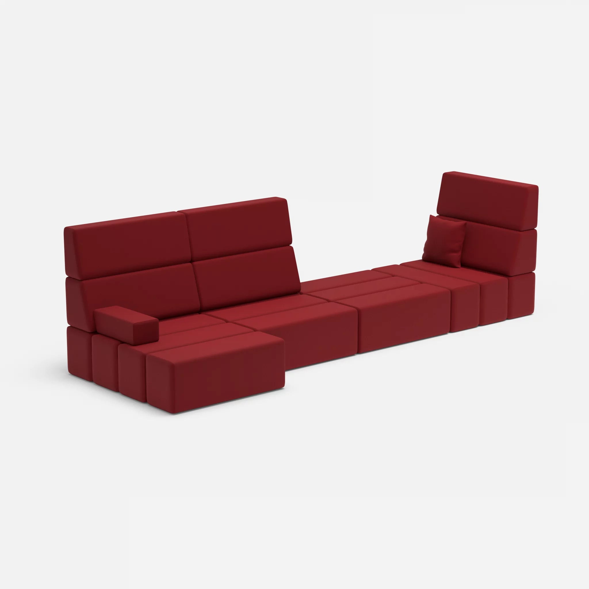 4 Sitzer Sofa Bricks 2 radio4028 in Rot von der Seite