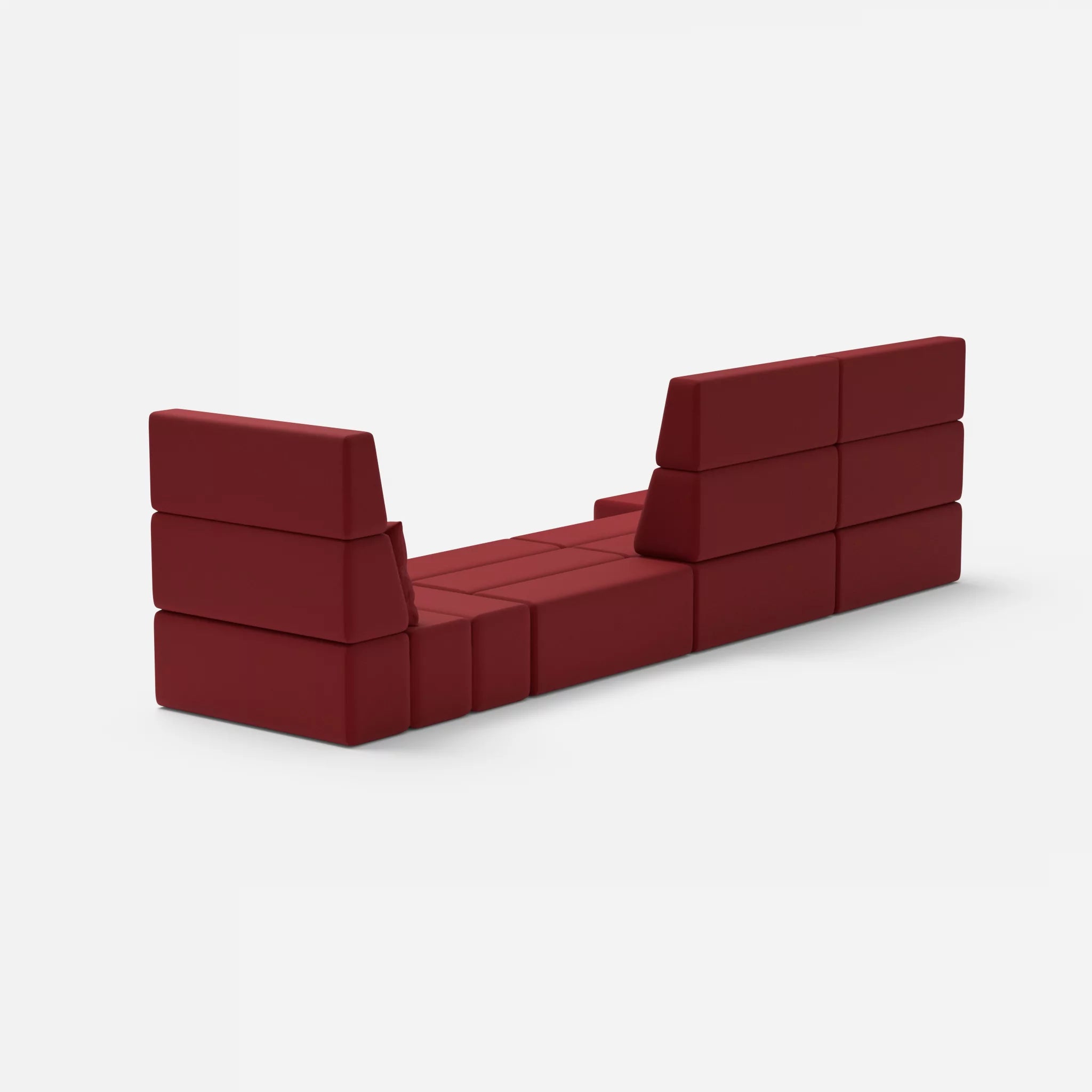 4 Sitzer Sofa Bricks 2 radio4028 in Rot von hinten