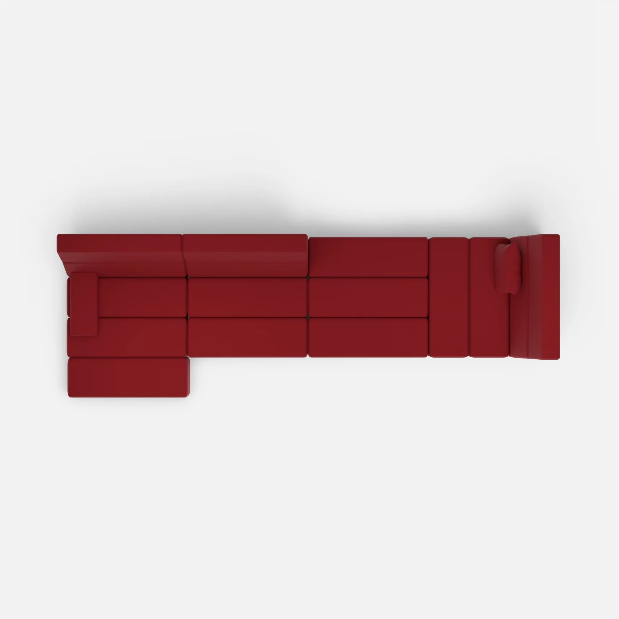 4 Sitzer Sofa Bricks 2 radio4028 in Rot von oben