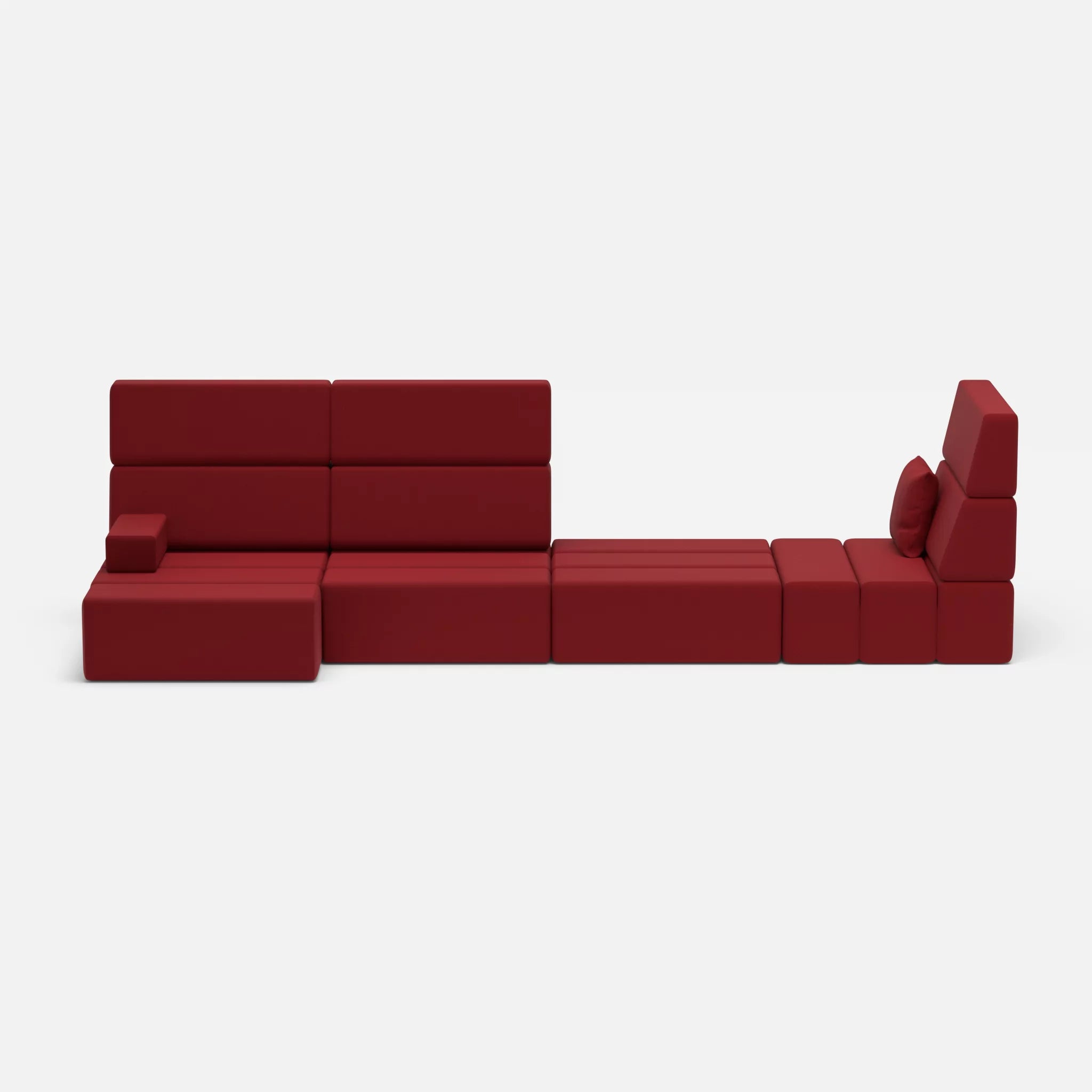 4 Sitzer Sofa Bricks 2 radio4028 in Rot von vorne