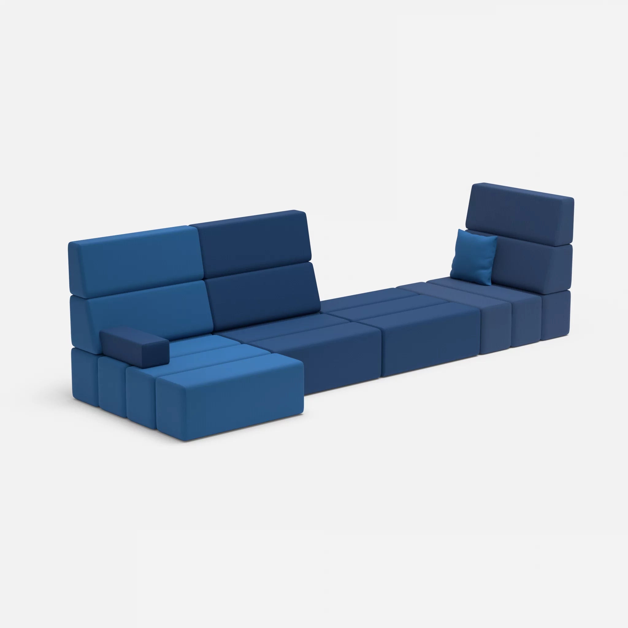 4 Sitzer Sofa Bricks 2 radio6075-radio6598 in Blau und Navy von der Seite