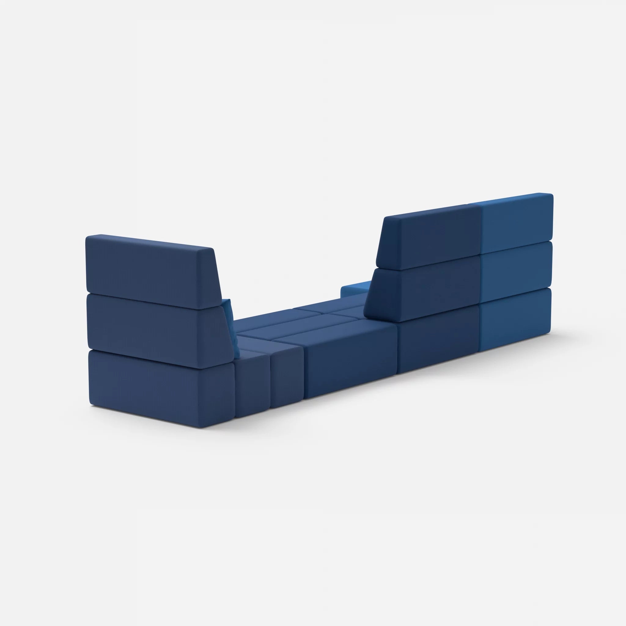 4 Sitzer Sofa Bricks 2 radio6075-radio6598 in Blau und Navy von hinten