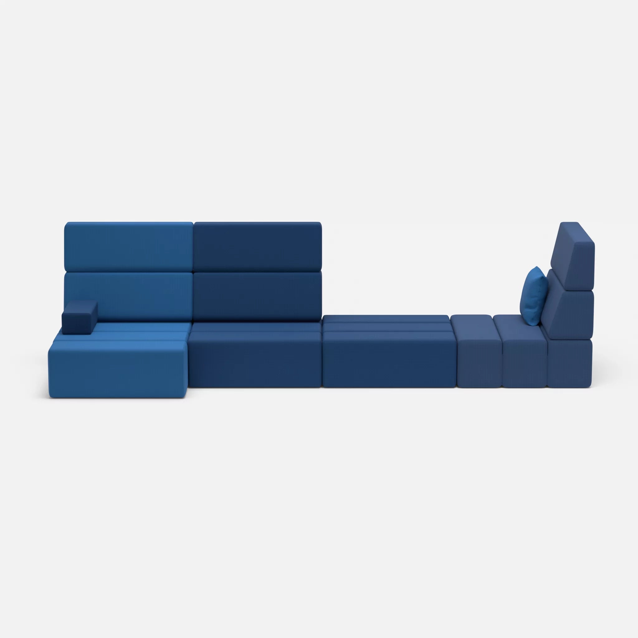 4 Sitzer Sofa Bricks 2 radio6075-radio6598 in Blau und Navy von vorne