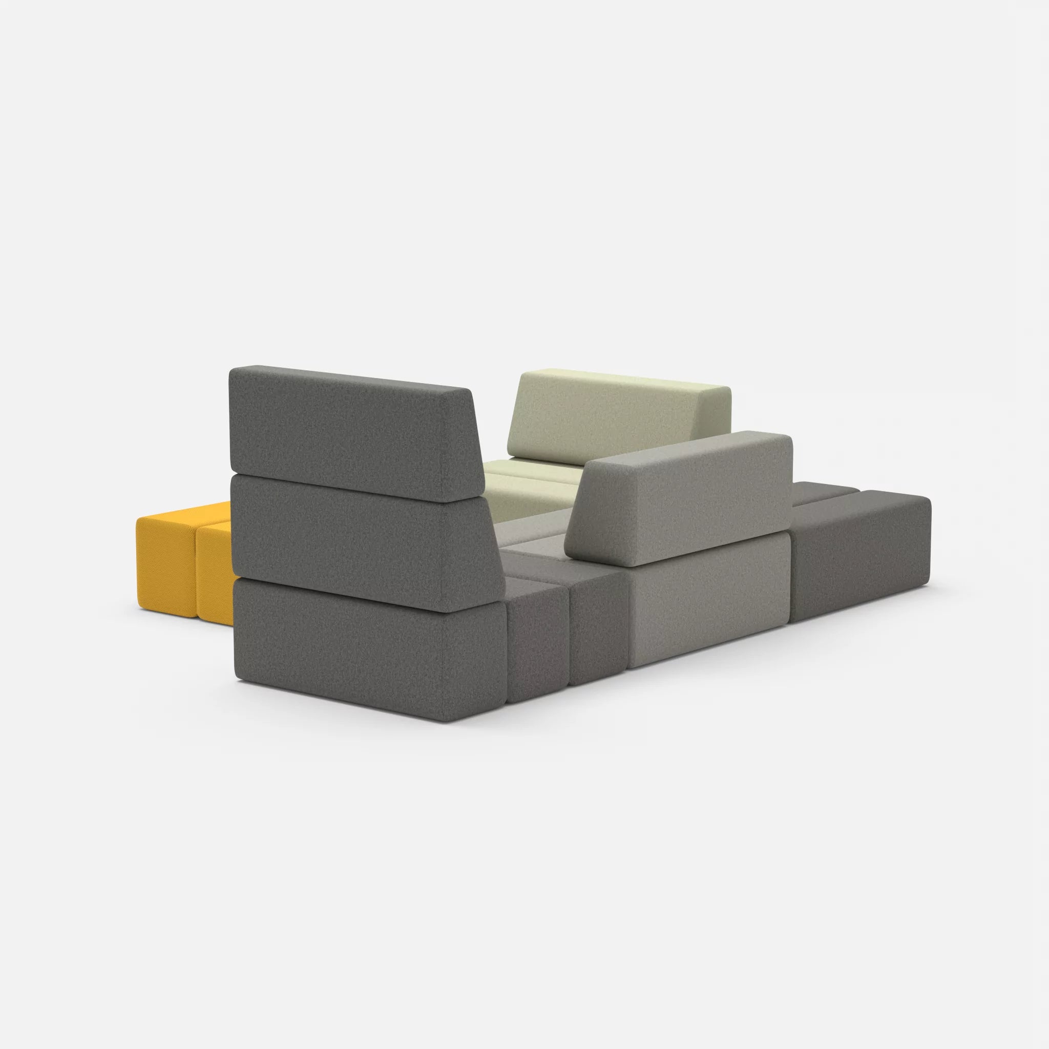 Ecksofa Bricks 2 dama0004-dama0003 in Dunkelgrau und Mittelgrau von hinten