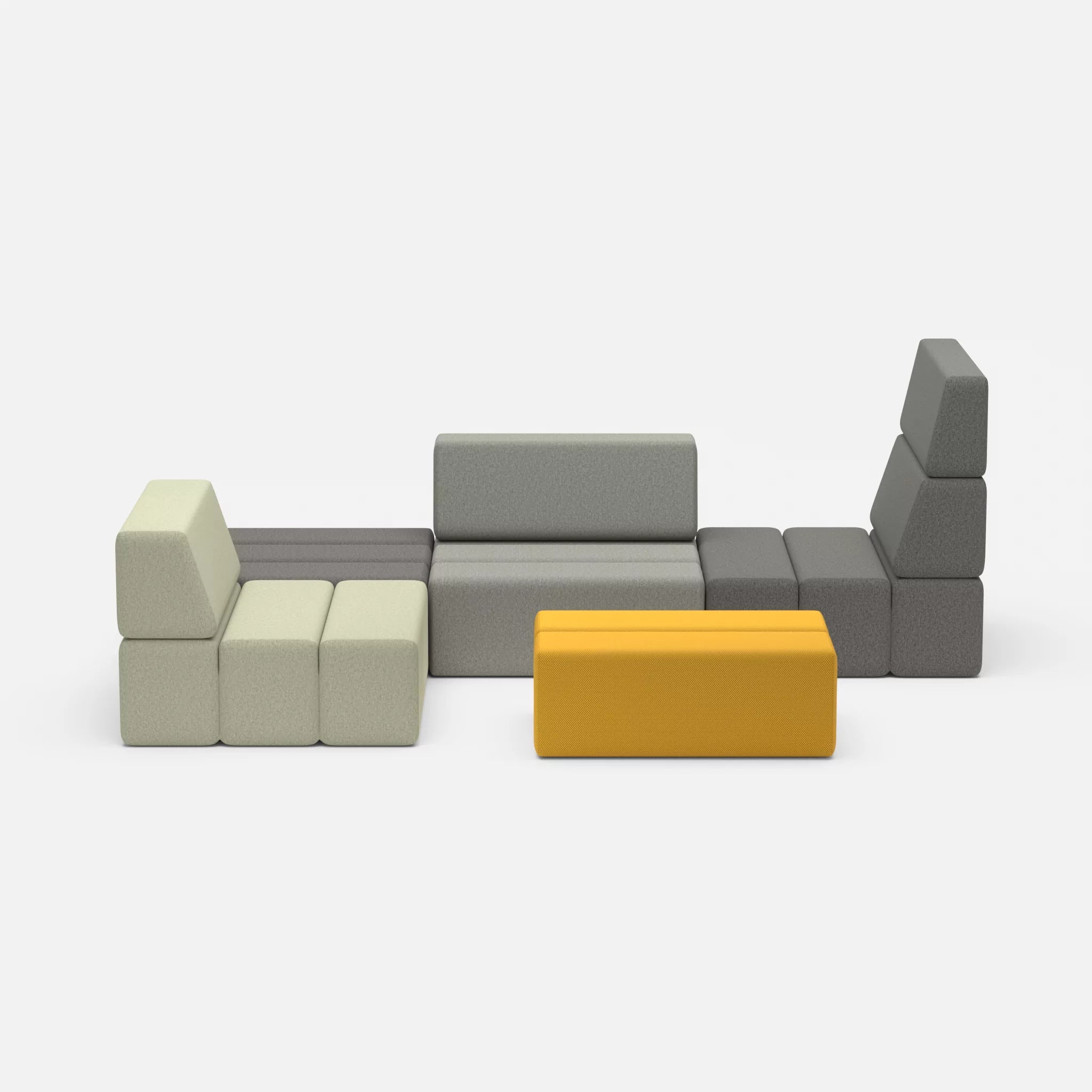 Ecksofa Bricks 2 dama0004-dama0003 in Dunkelgrau und Mittelgrau von vorne