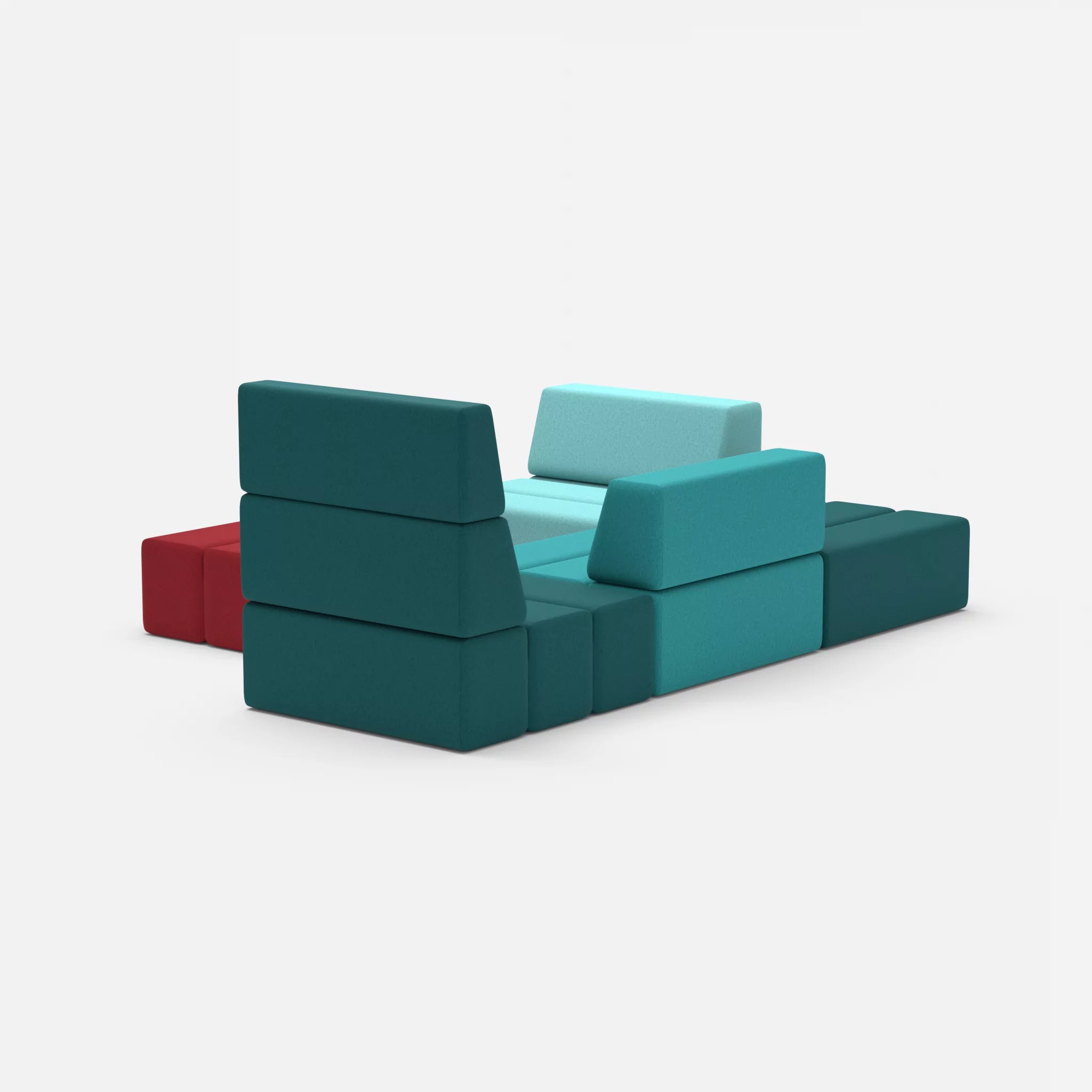 Ecksofa Bricks 2 dama0018-dama0076 in Türkis und Türkis von hinten