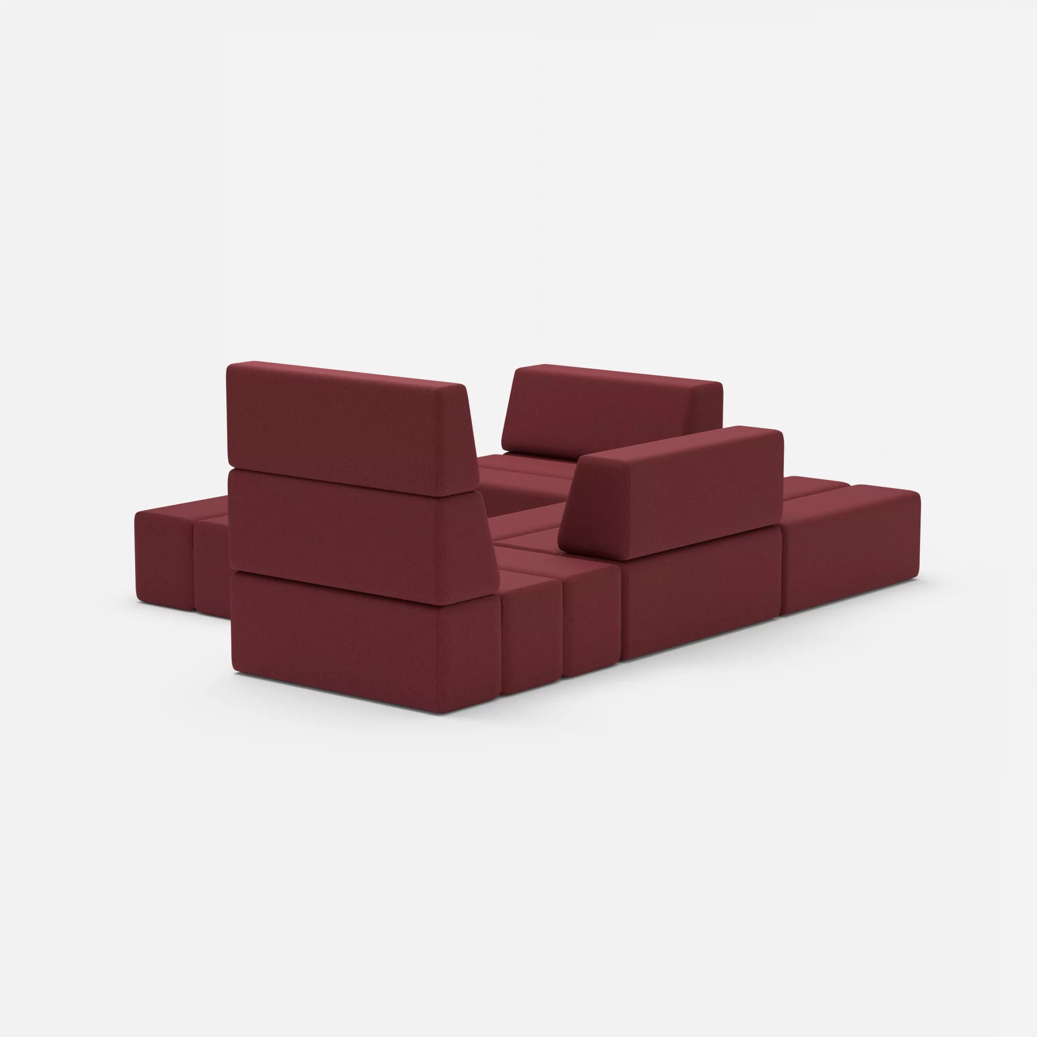 Ecksofa Bricks 2 dama0034 in Bordeaux von hinten