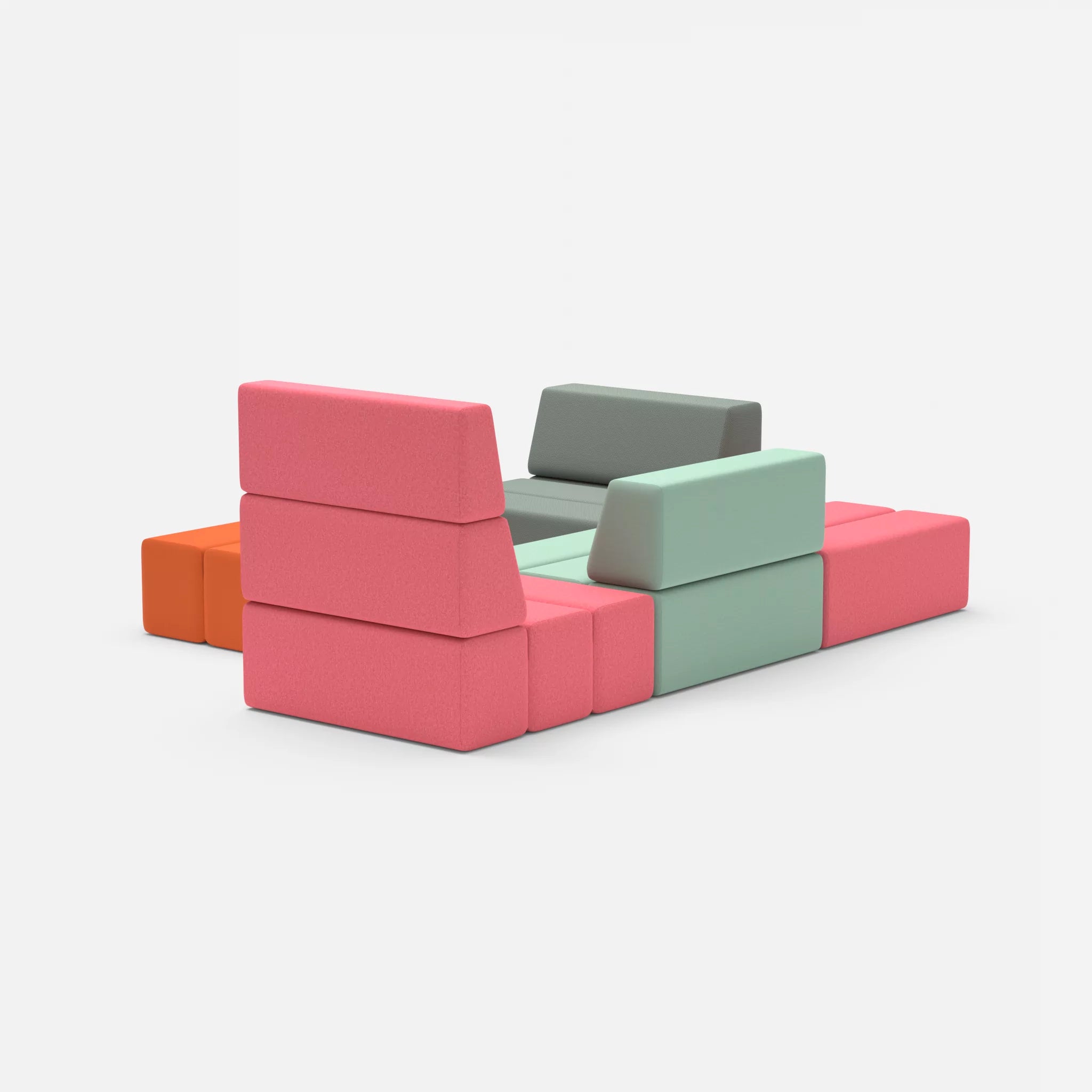 Ecksofa Bricks 2 dama0083-radio7045 in Pink und Hellblau von hinten