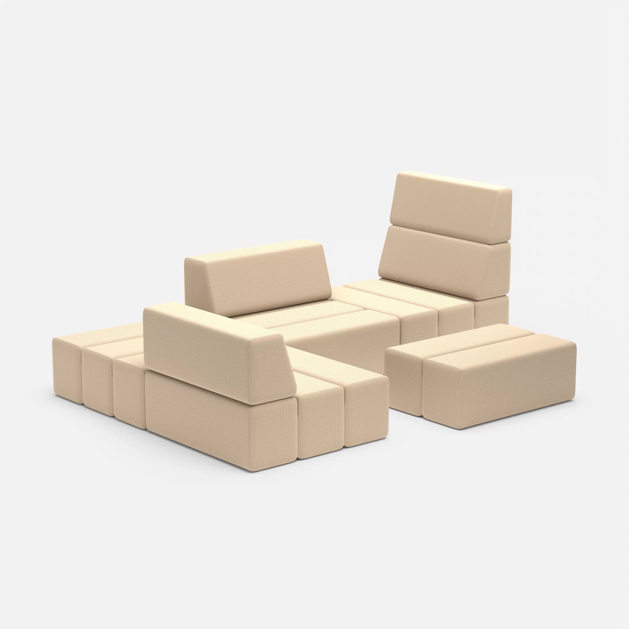 Ecksofa Bricks 2 novumcocos in Hellbraun von der Seite