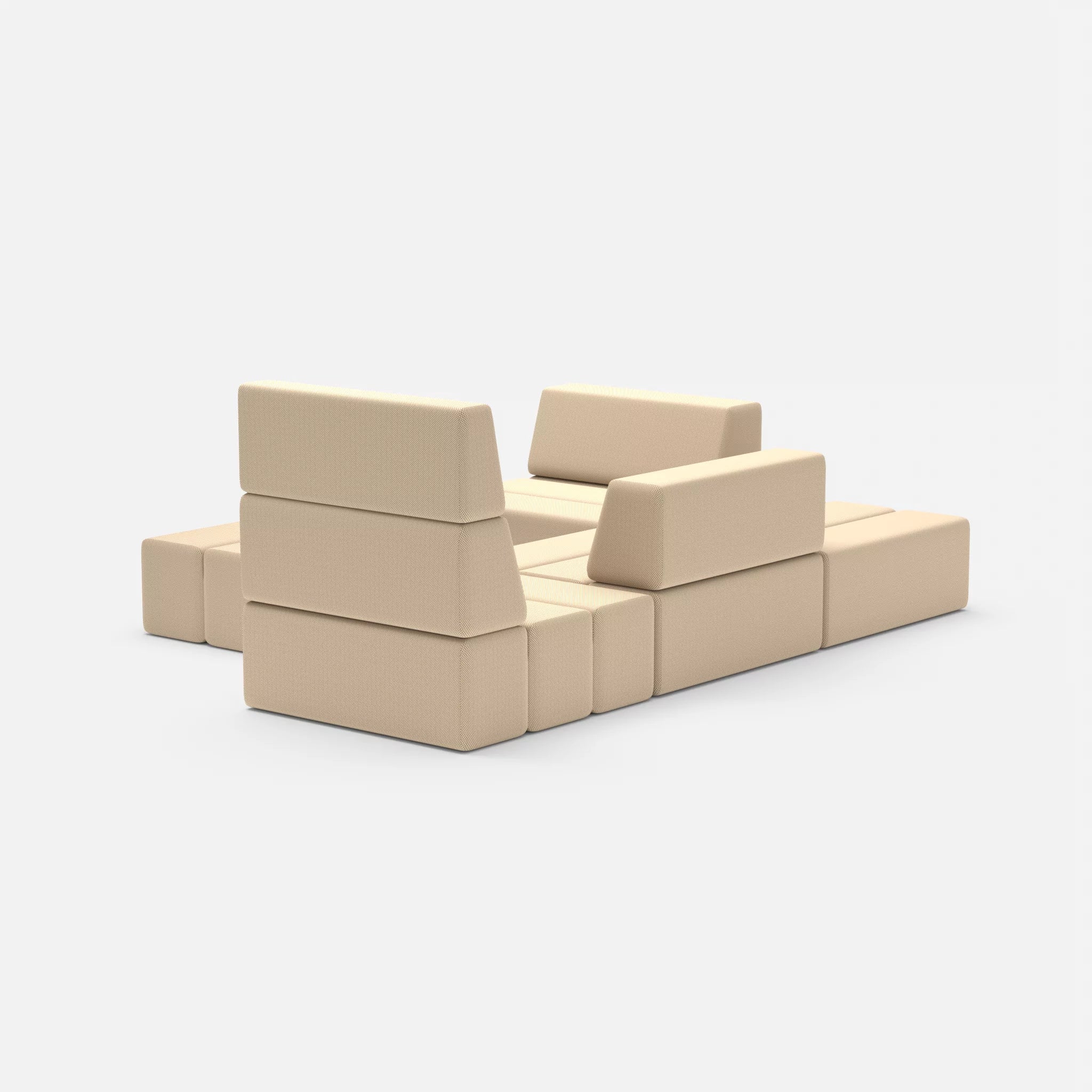 Ecksofa Bricks 2 novumcocos in Hellbraun von hinten