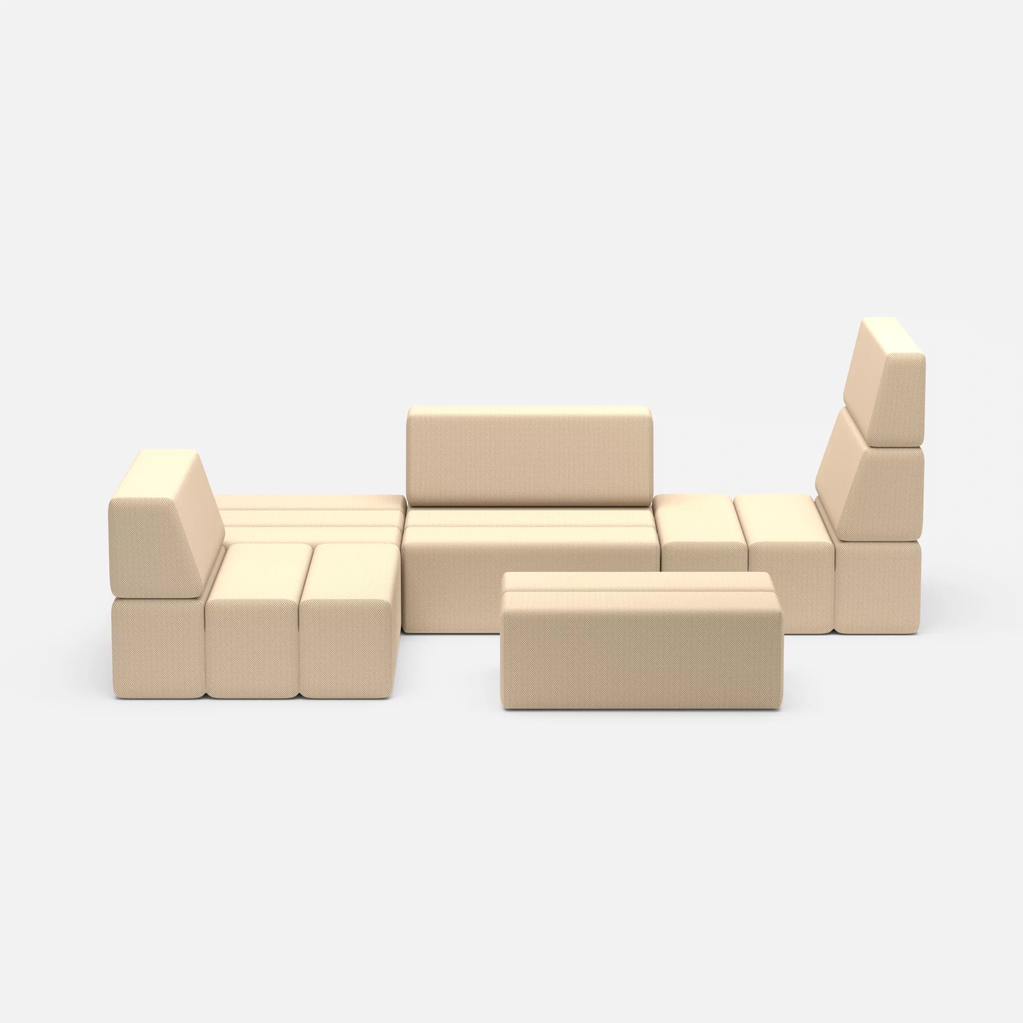 Ecksofa Bricks 2 novumcocos in Hellbraun von vorne