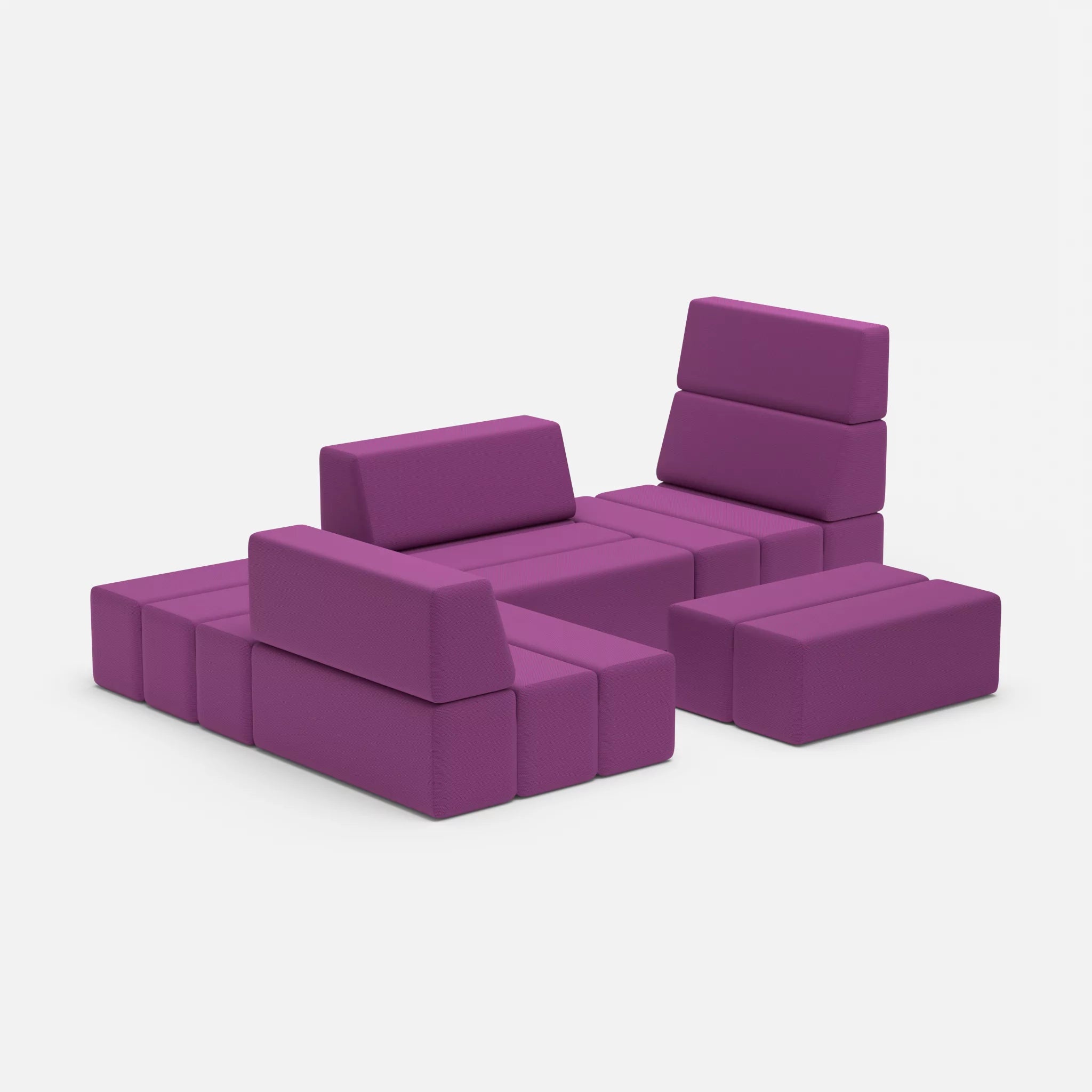 Ecksofa Bricks 2 novumviola in Violett von der Seite