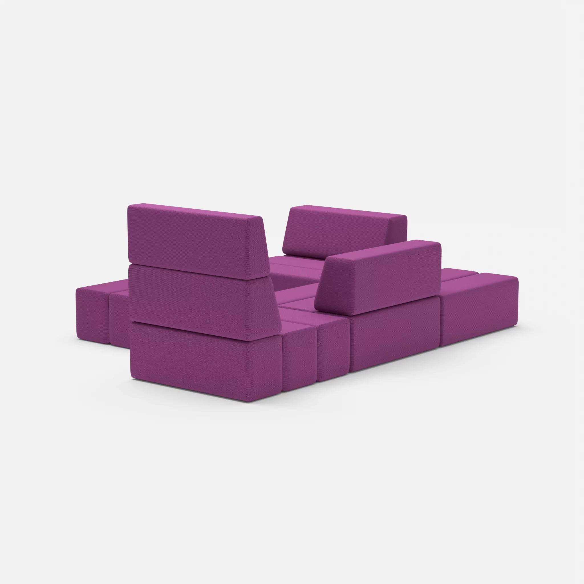 Ecksofa Bricks 2 novumviola in Violett von hinten