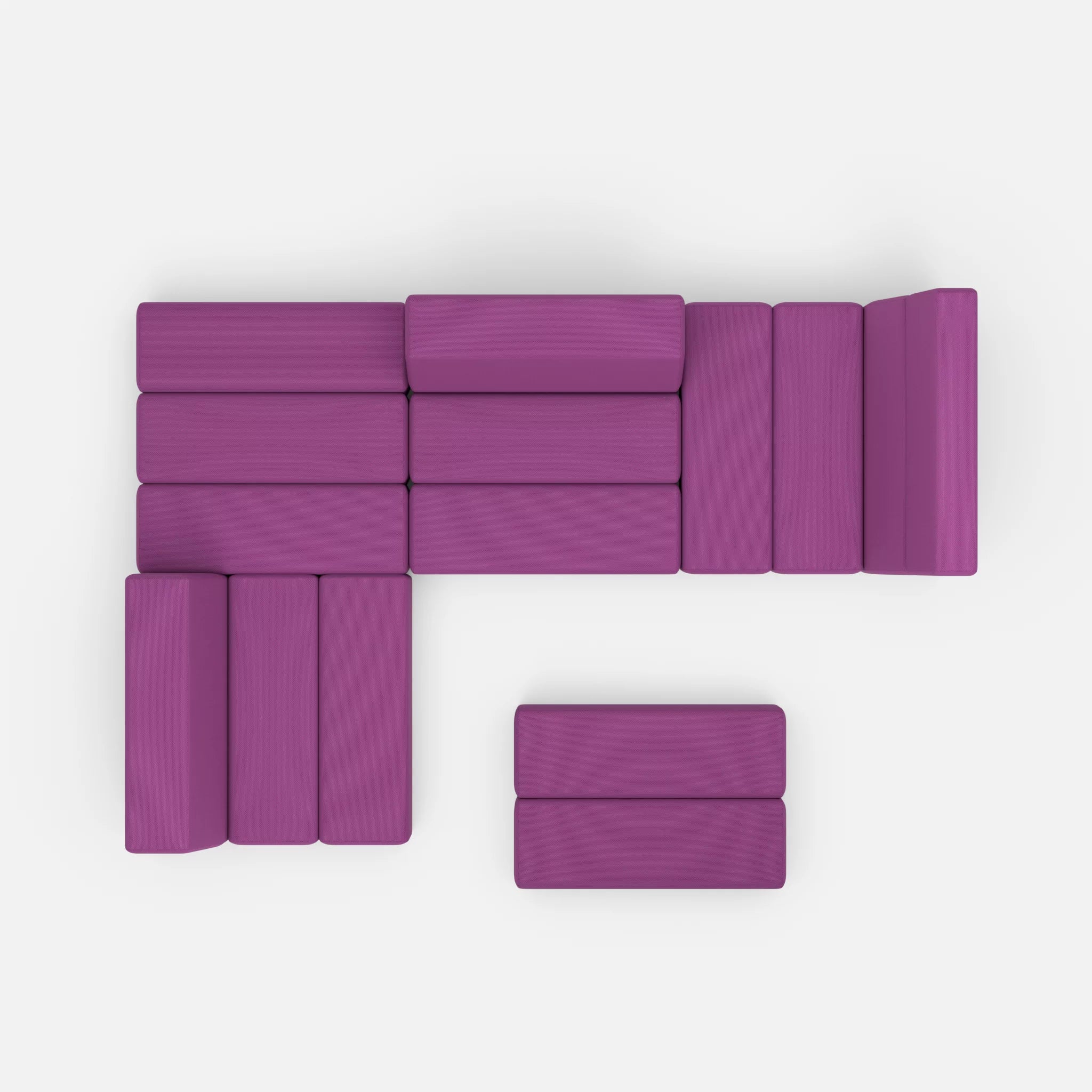 Ecksofa Bricks 2 novumviola in Violett von oben