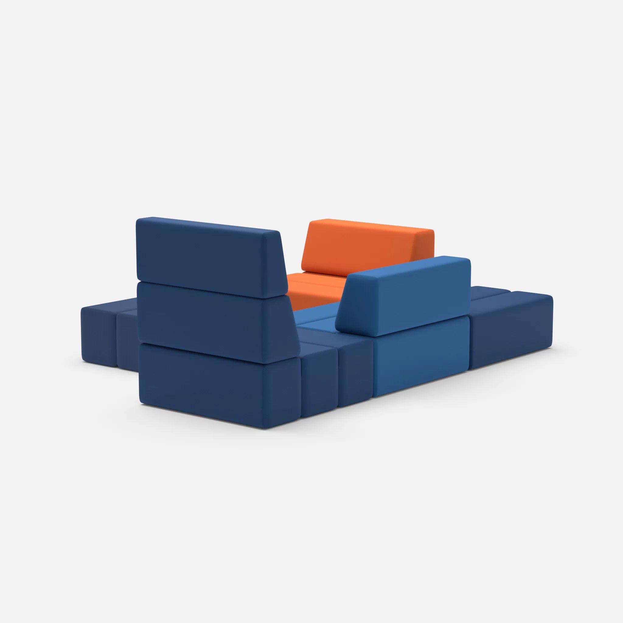 Ecksofa Bricks 2 radio6512-radio6075 in Dunkelblau und Blau von hinten