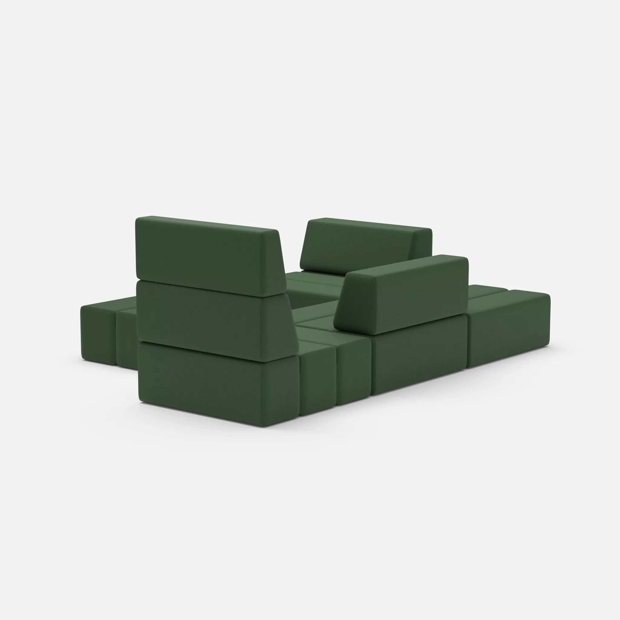 Ecksofa Bricks 2 radio7036 in Olive von hinten