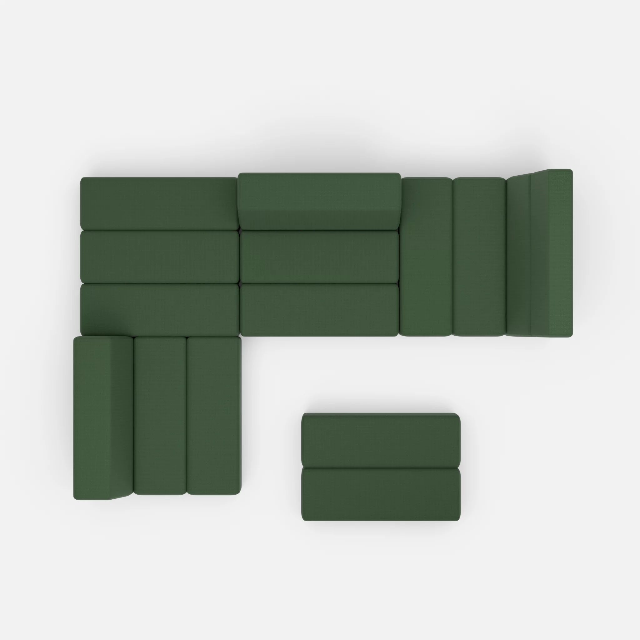 Ecksofa Bricks 2 radio7036 in Olive von oben