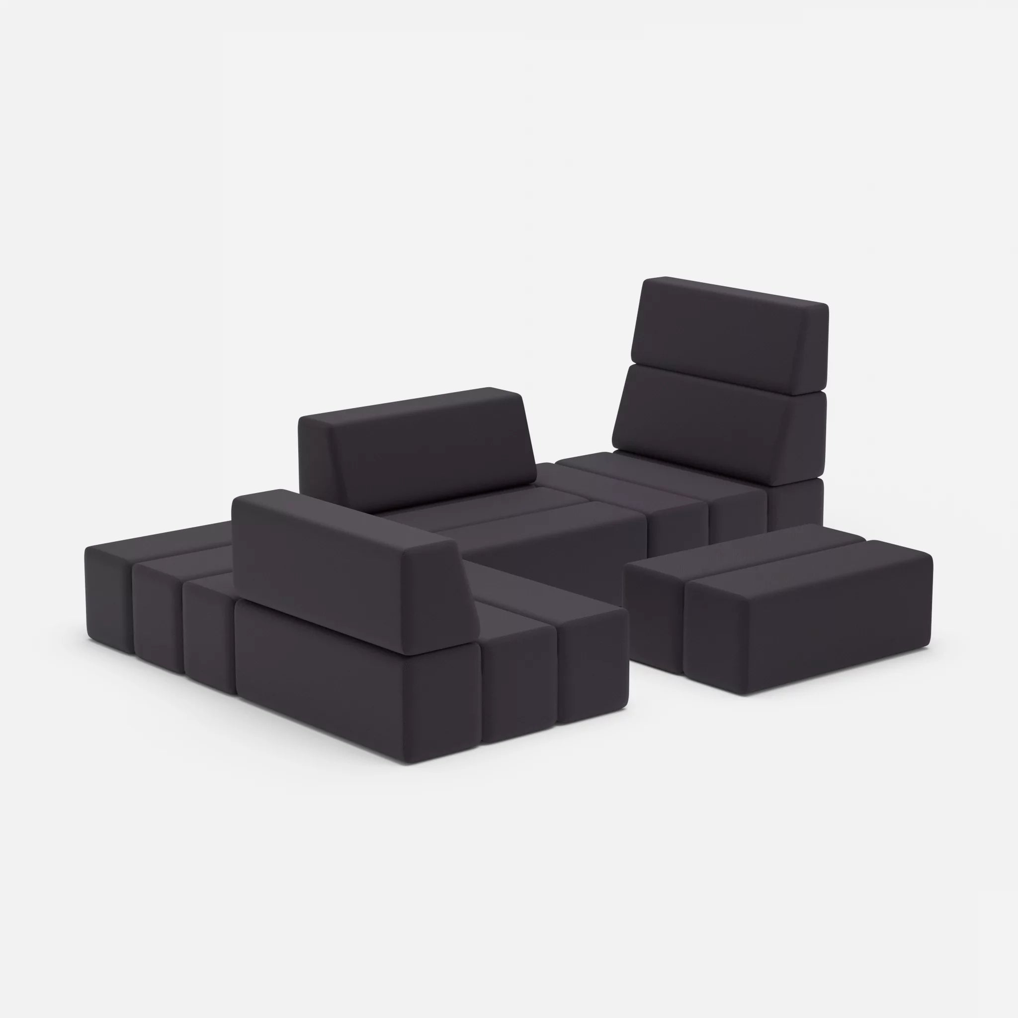 Ecksofa Bricks 2 radio8517 in Anthrazit von der Seite