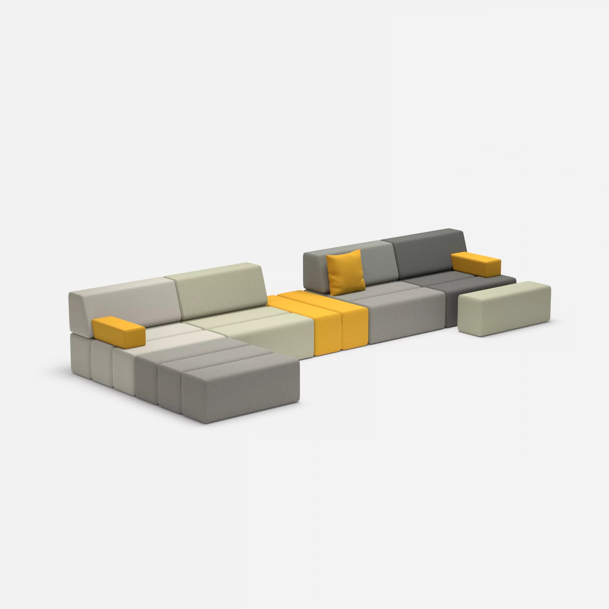 L Sofa Bricks 1 dama0003-novumcurry in Mittelgrau und Curry von der Seite