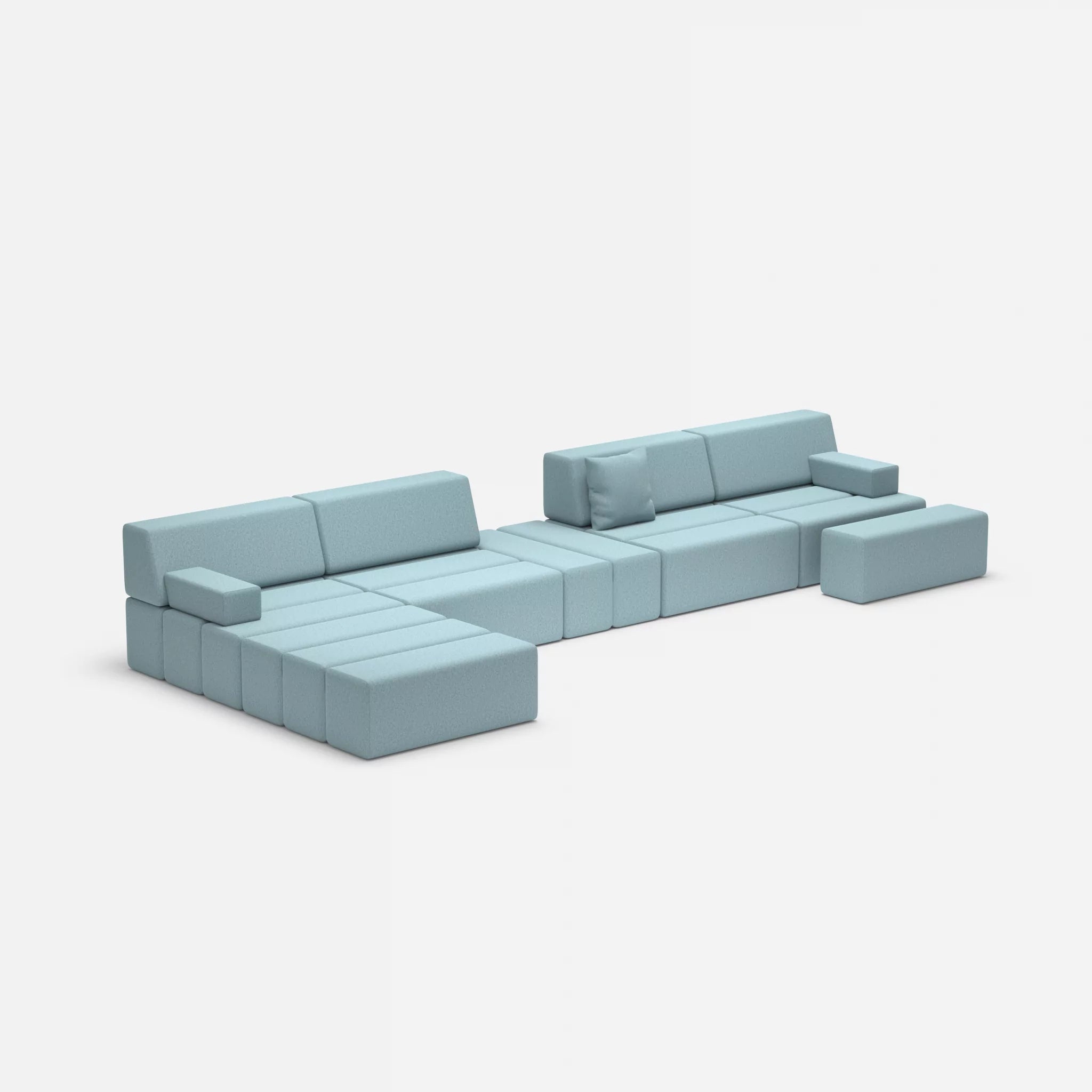 L Sofa Bricks 1 dama0016 in Hellblau von der Seite