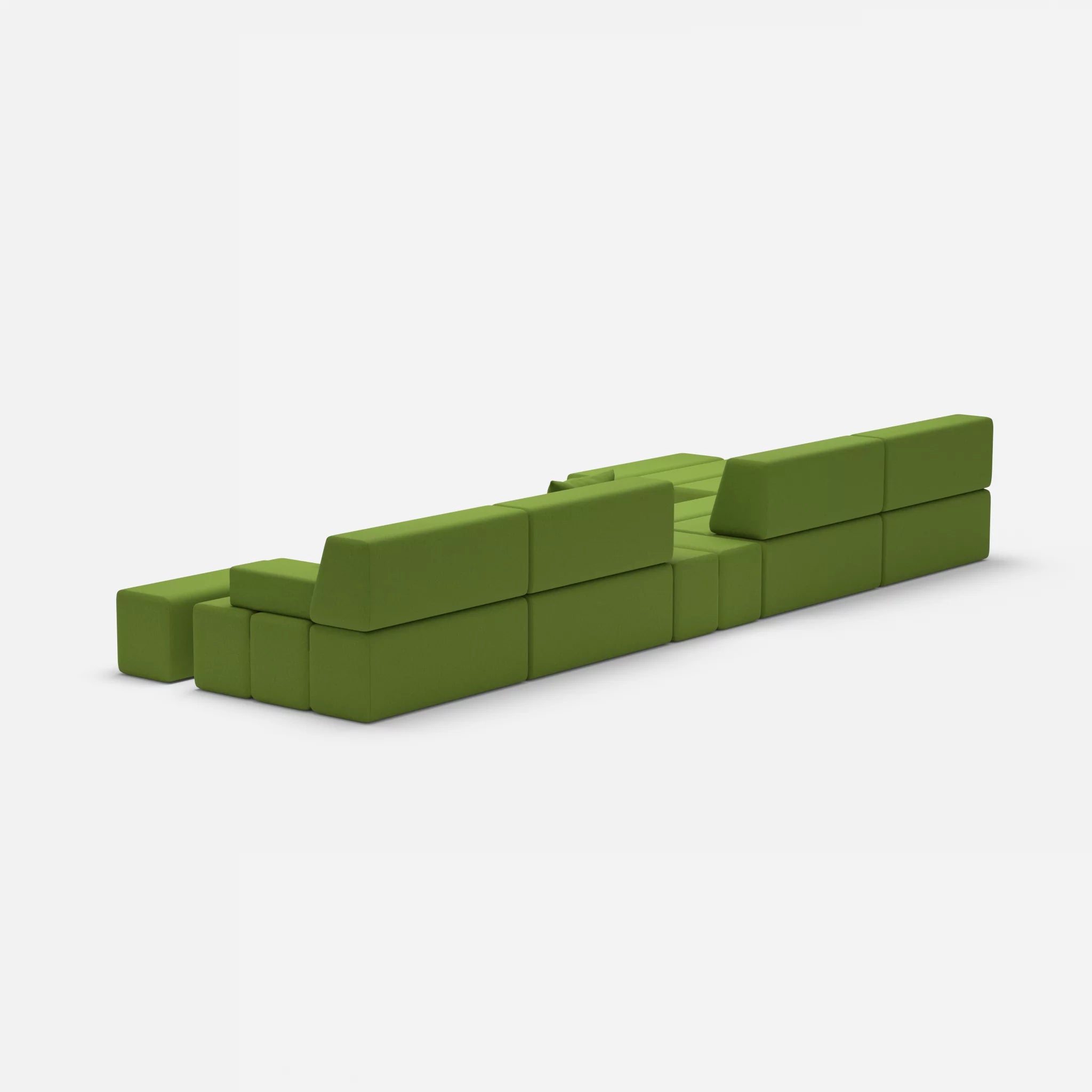 L Sofa Bricks 1 dama0027 in Grün von hinten