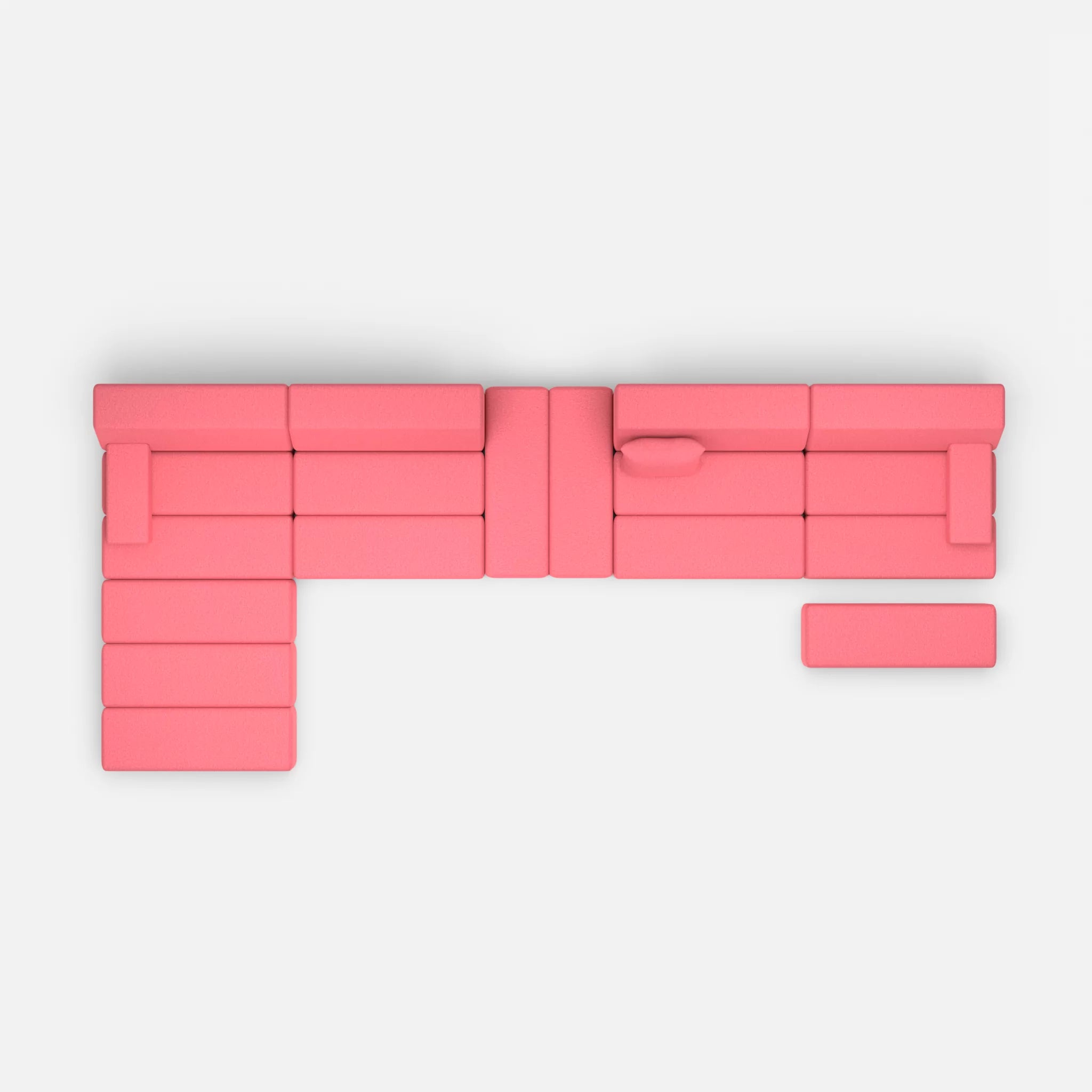 L Sofa Bricks 1 dama0083 in Pink von oben