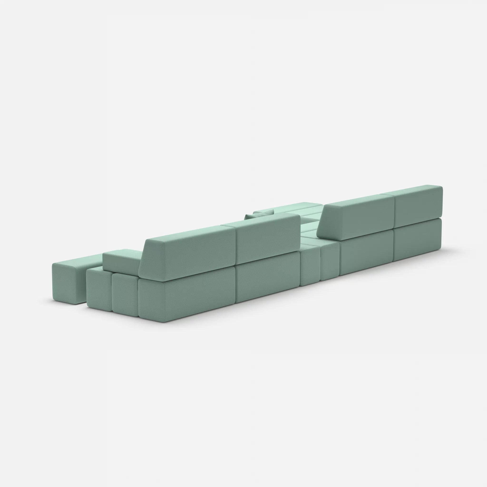 L Sofa Bricks 1 novumlagoon in Graublau von hinten