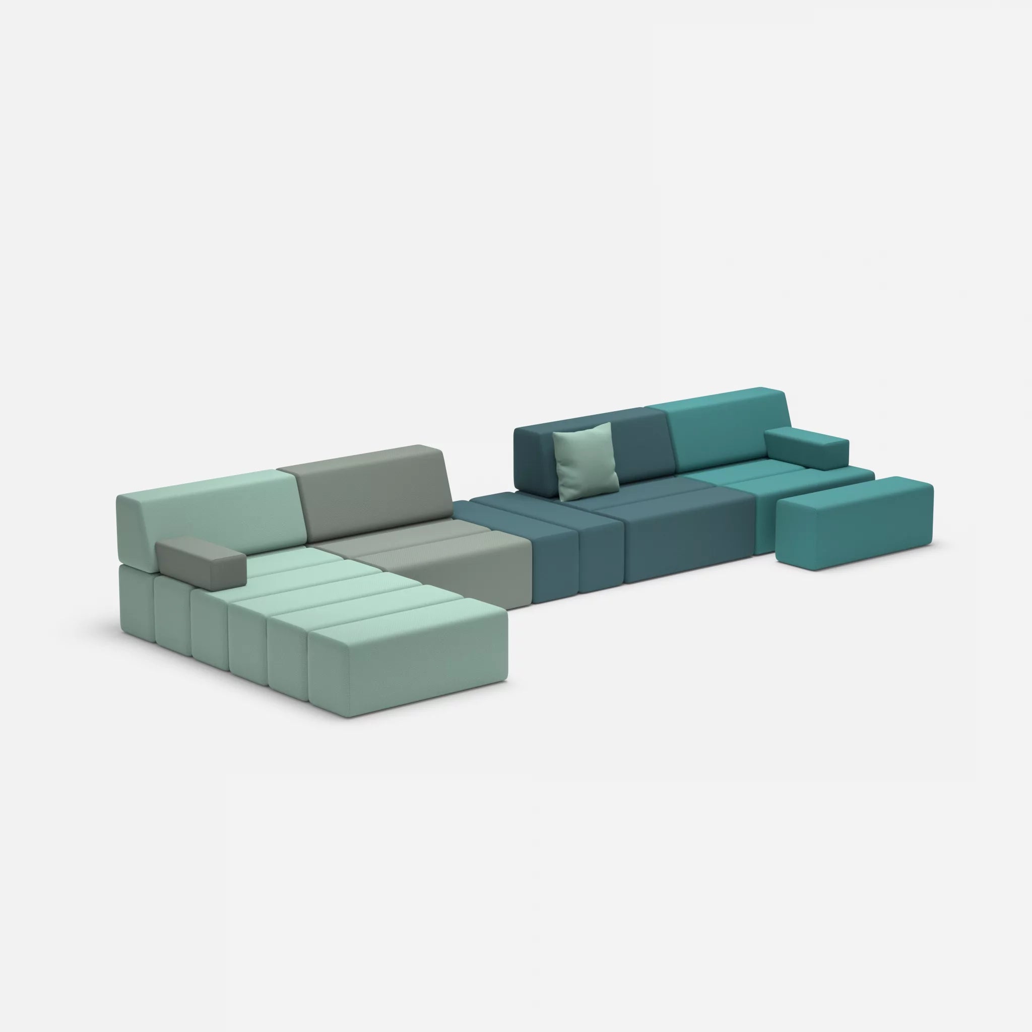 L Sofa Bricks 1 novumlagoon-novumsamoa in Graublau und Dunkelblau von der Seite