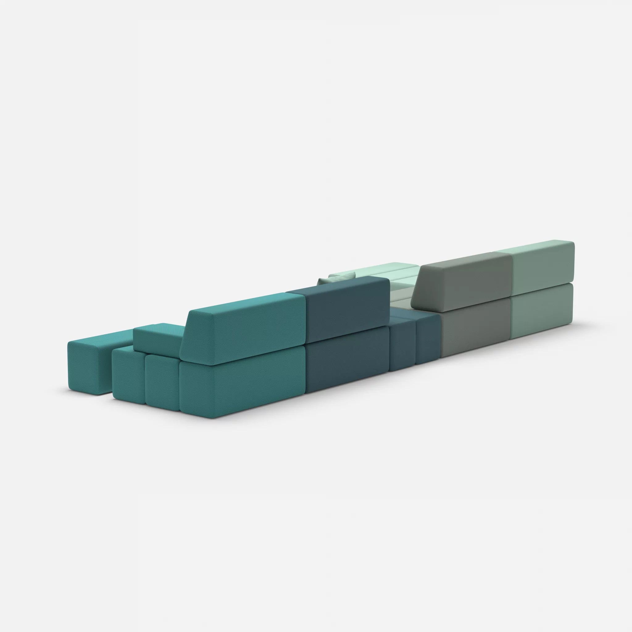 L Sofa Bricks 1 novumlagoon-novumsamoa in Graublau und Dunkelblau von hinten