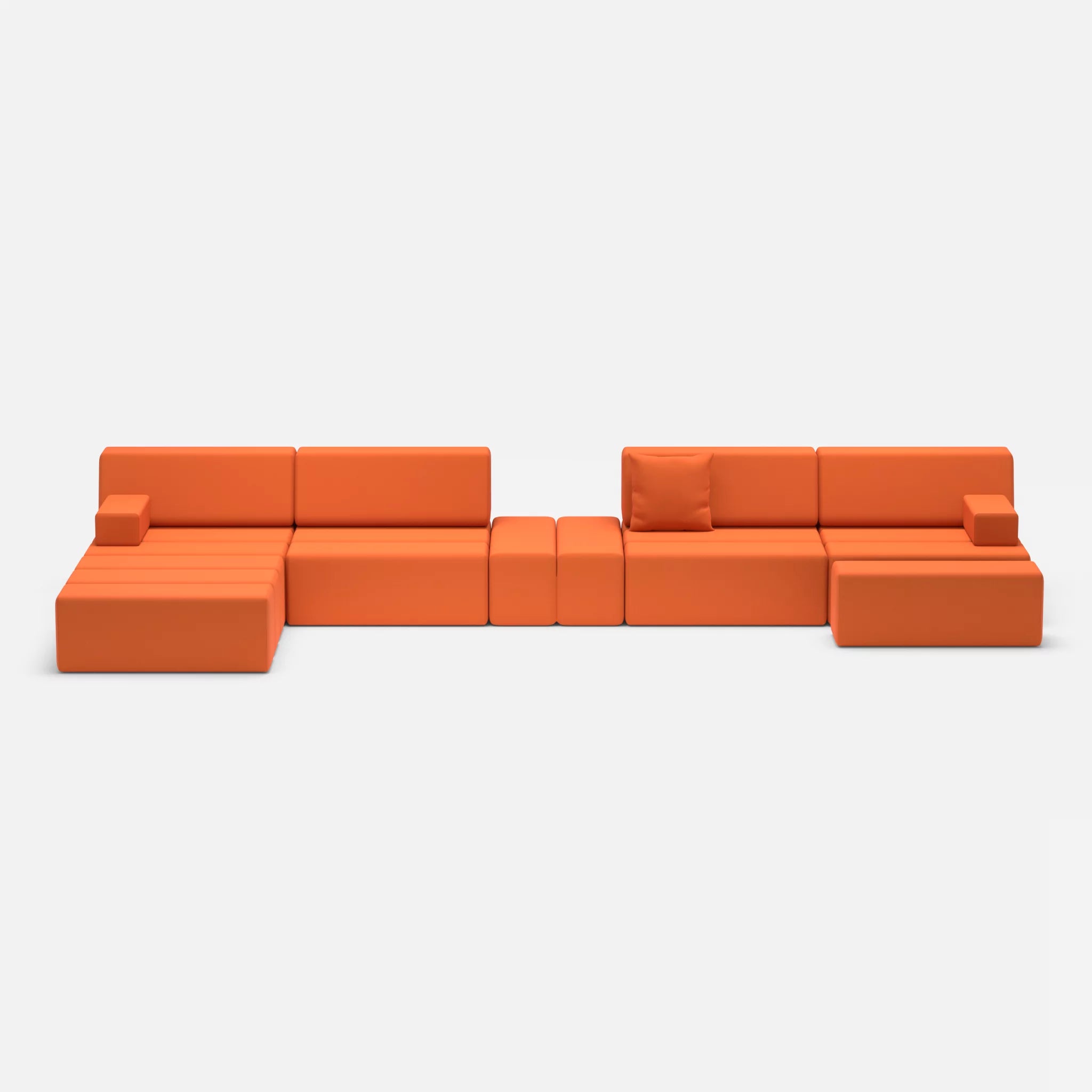 L Sofa Bricks 1 radio3094 in Orange von vorne