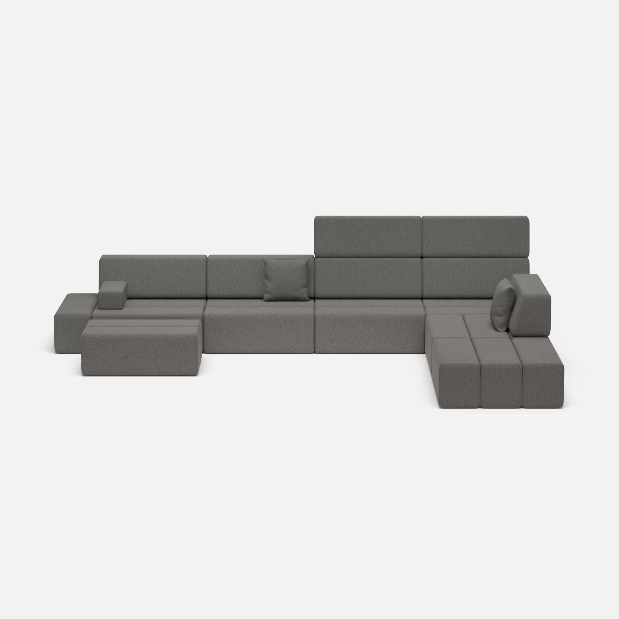 L Sofa Bricks 2 dama0004 in Dunkelgrau von vorne