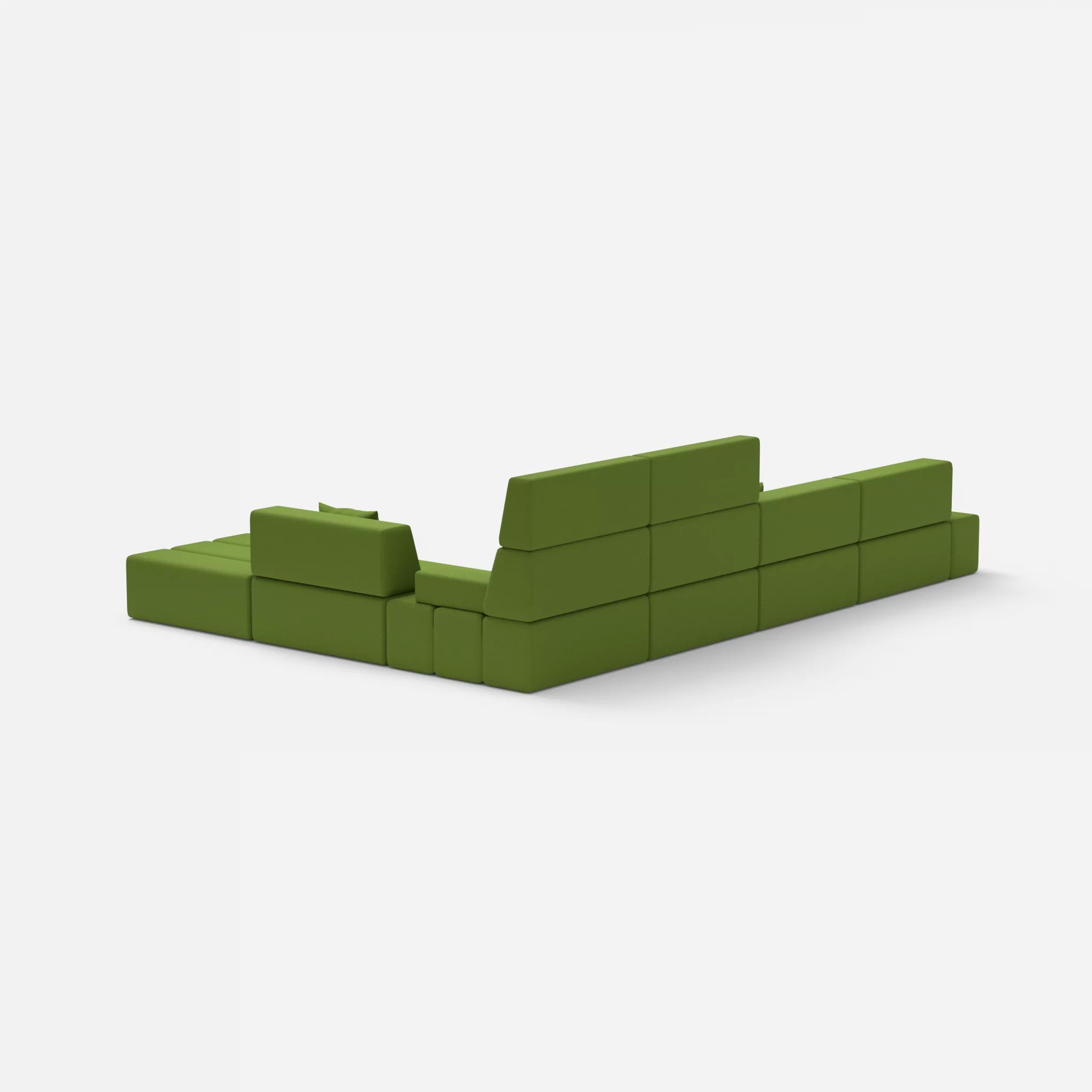 L Sofa Bricks 2 dama0027 in Grün von hinten