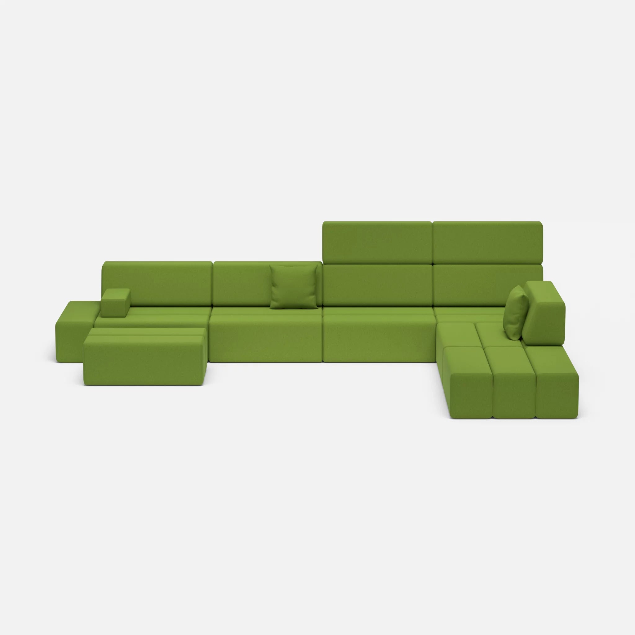 L Sofa Bricks 2 dama0027 in Grün von vorne