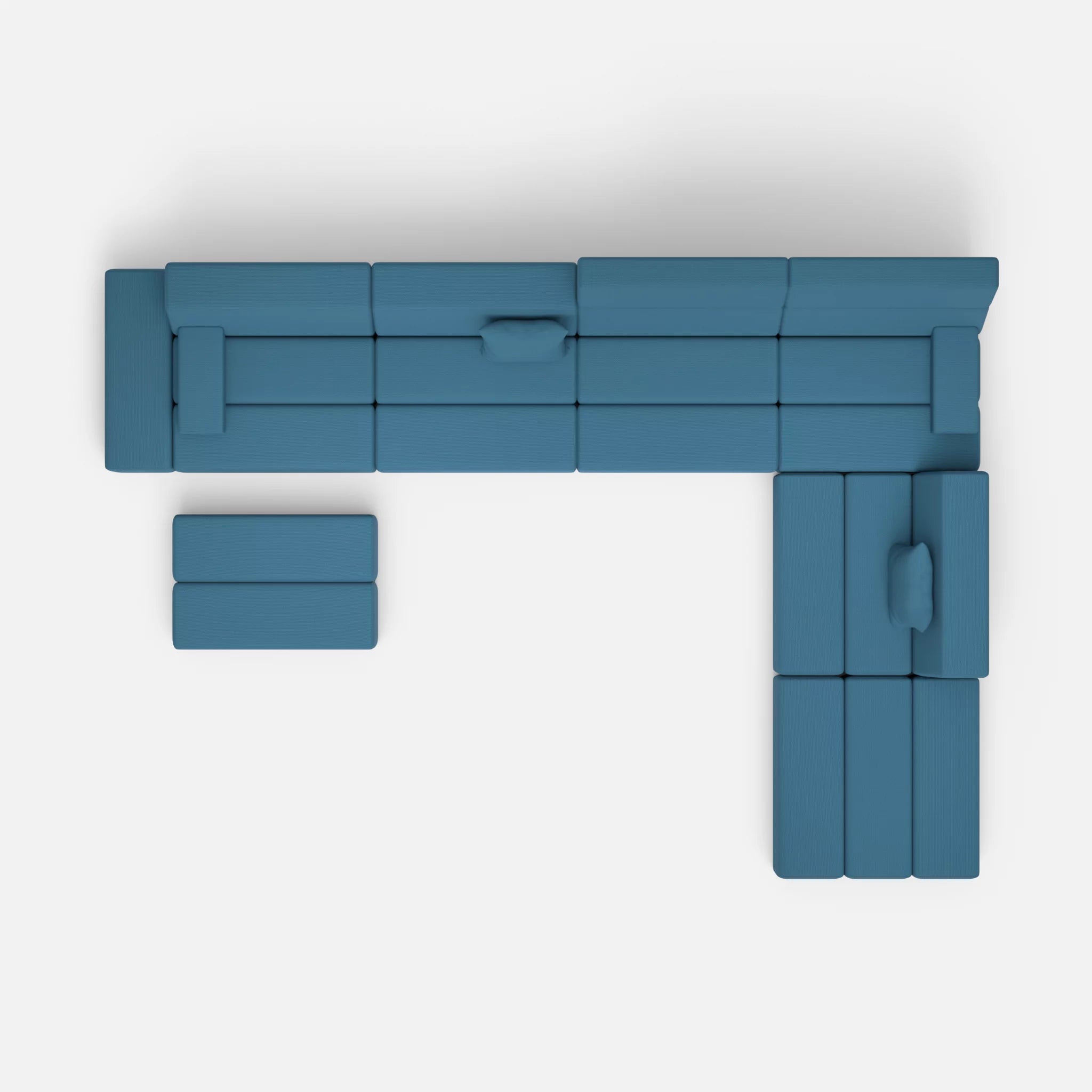 L Sofa Bricks 2 novumazur in Dunkelblau von oben