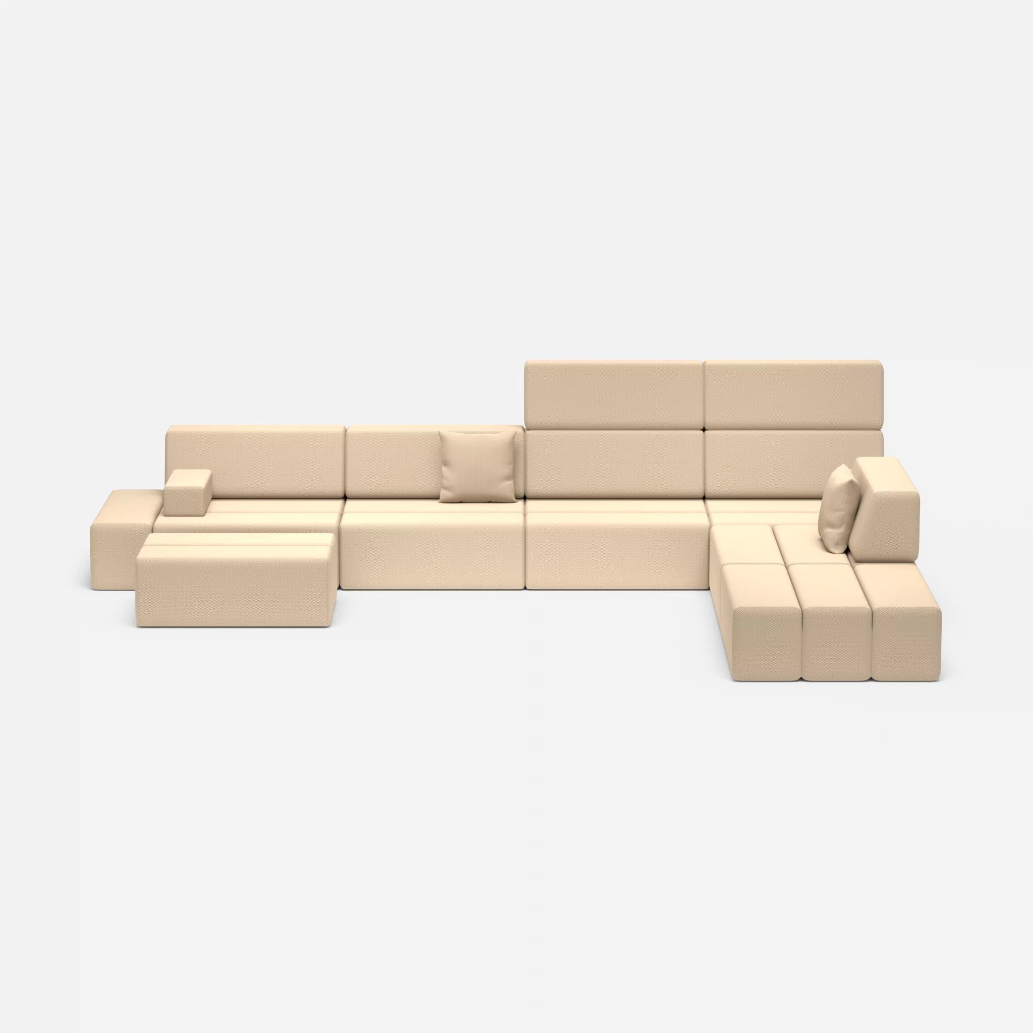 L Sofa Bricks 2 novumcocos in Hellbraun von vorne