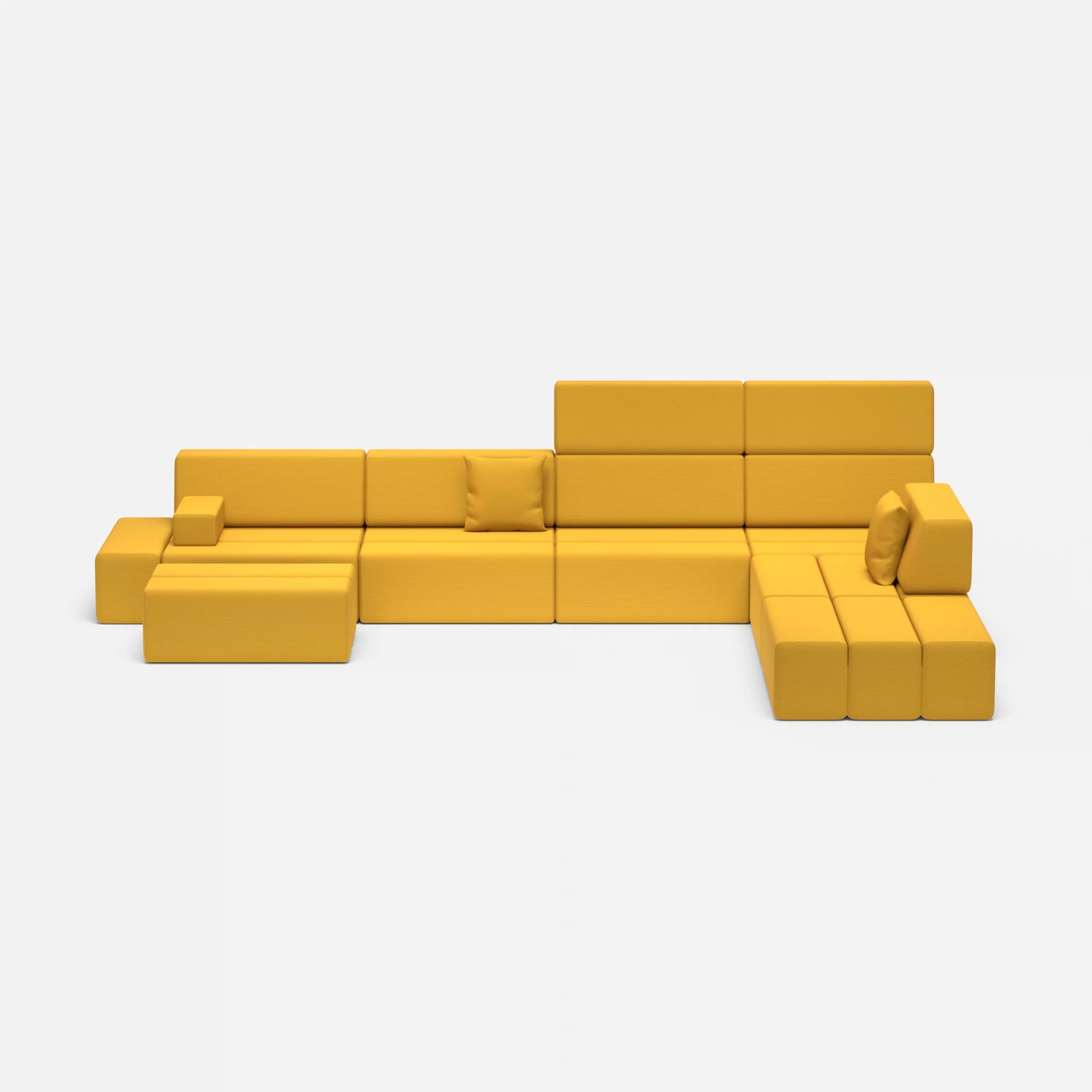 L Sofa Bricks 2 novumcurry in Curry von vorne