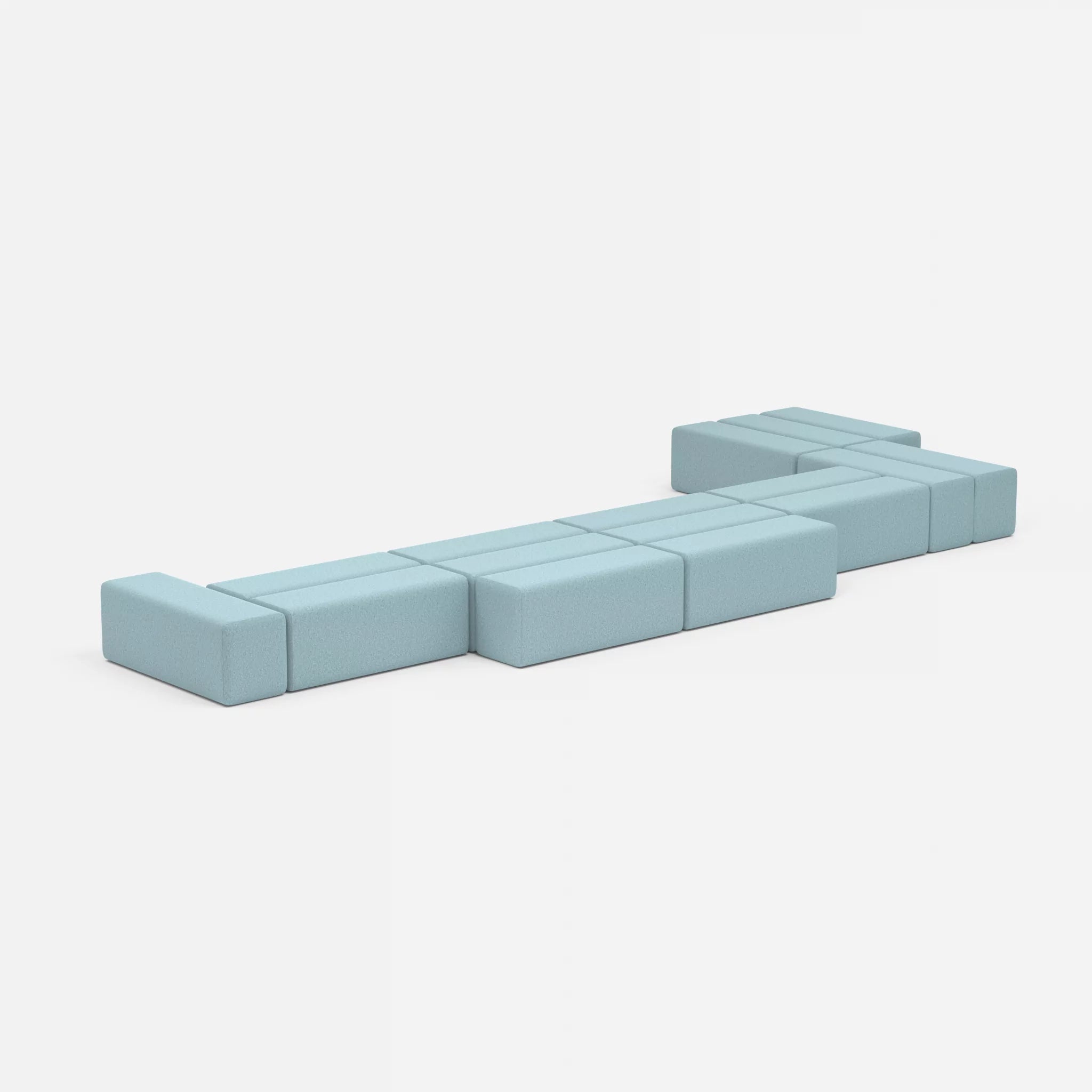 L Sofa Bricks 3 dama0016 in Hellblau von der Seite