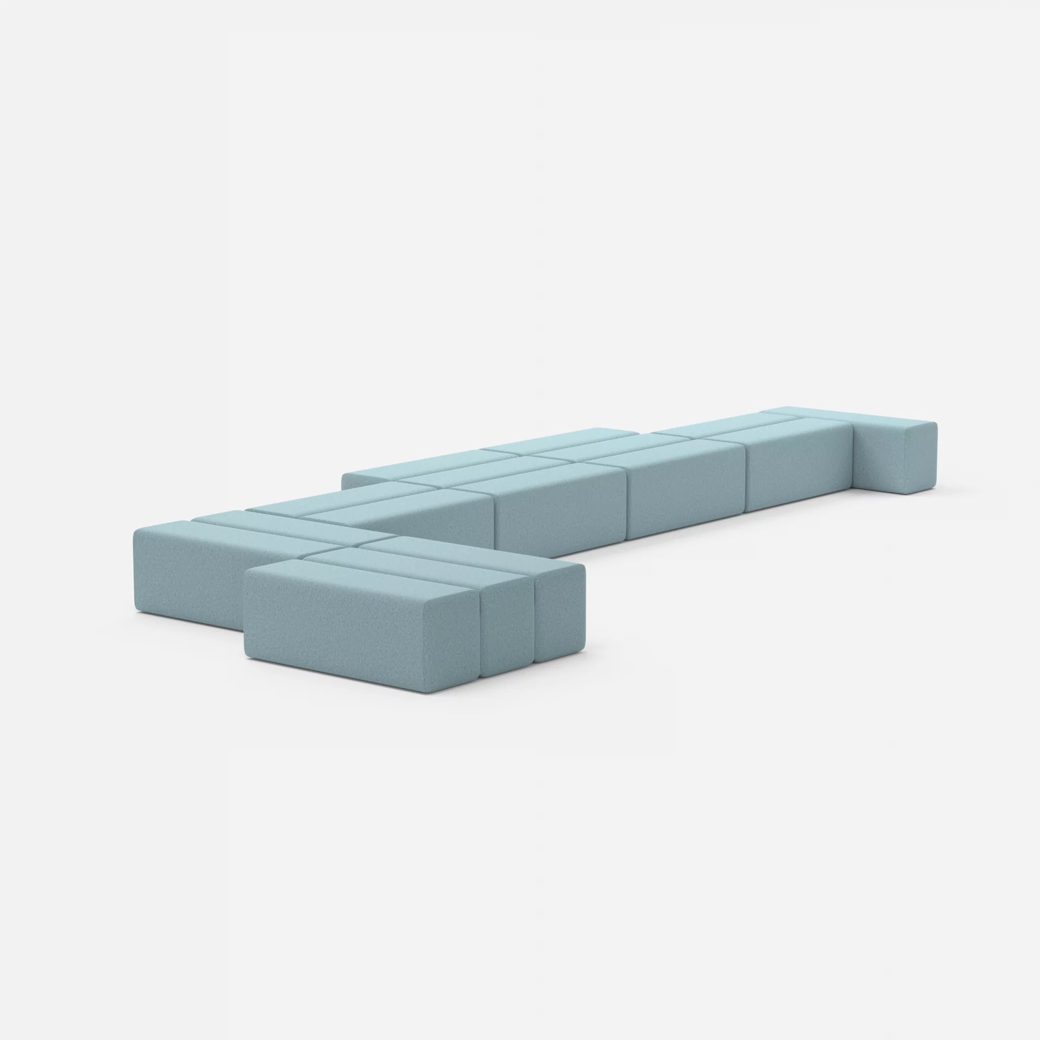 L Sofa Bricks 3 dama0016 in Hellblau von hinten