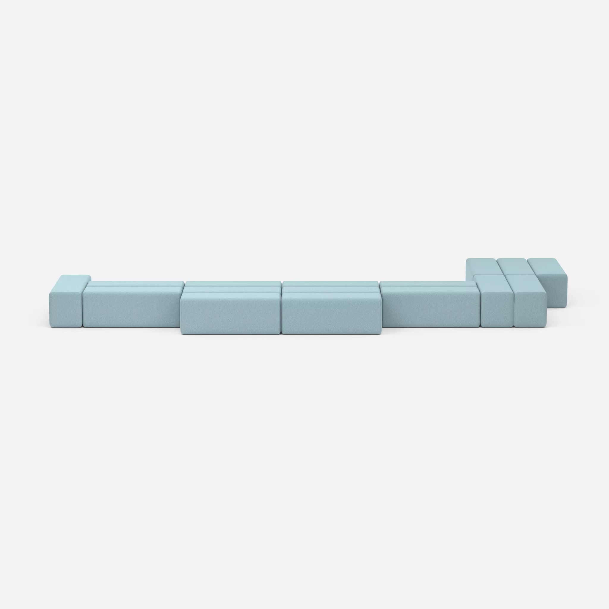 L Sofa Bricks 3 dama0016 in Hellblau von vorne