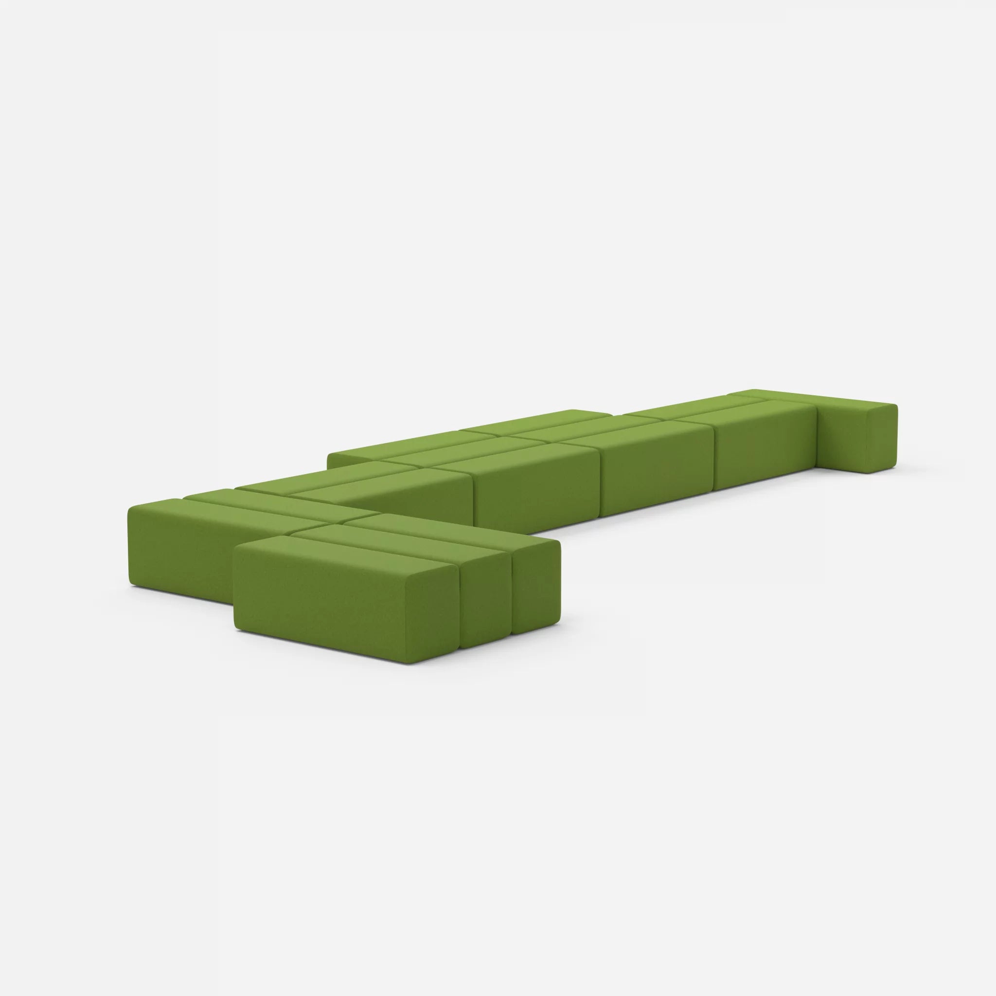 L Sofa Bricks 3 dama0027 in Grün von hinten