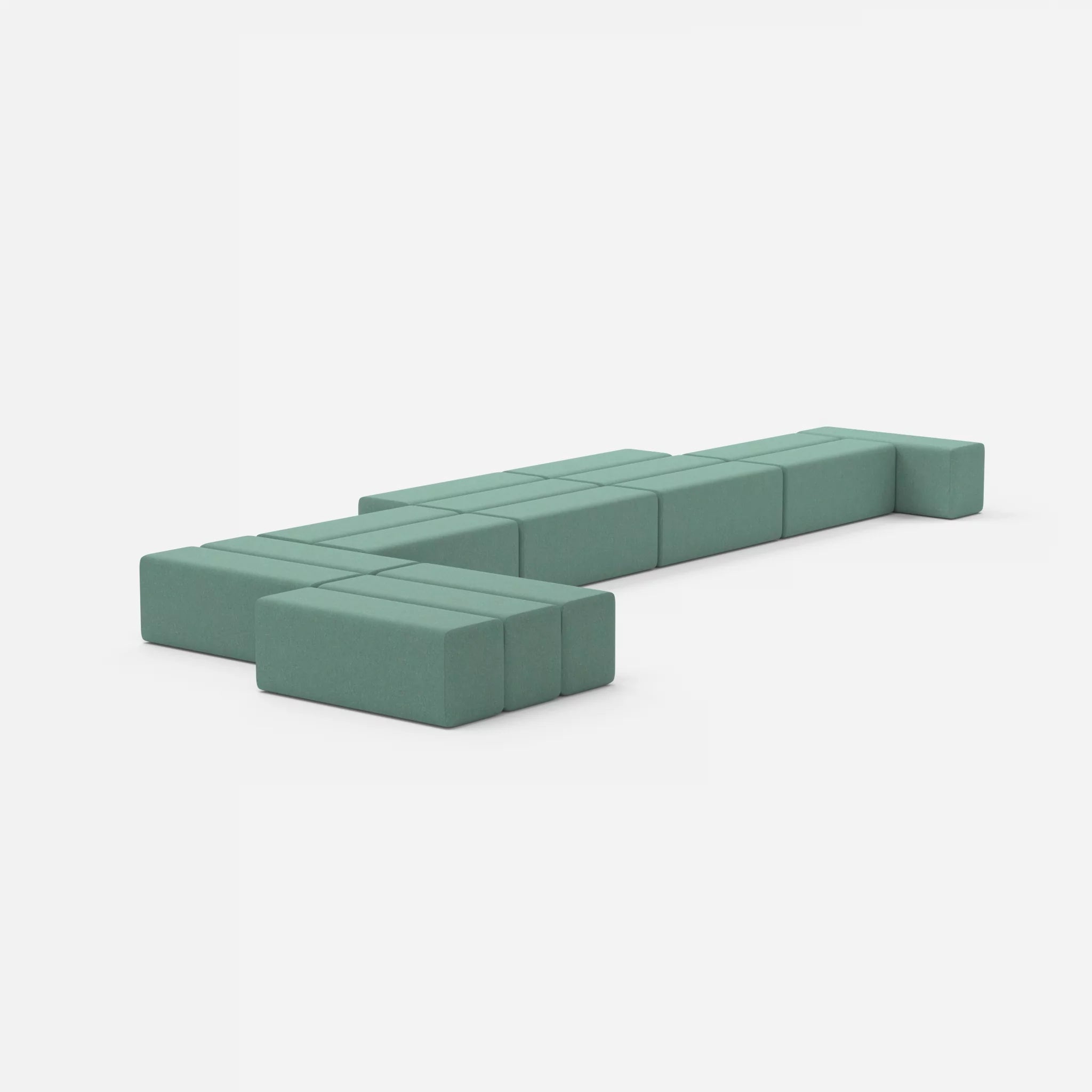 L Sofa Bricks 3 dama0045 in Türkis von hinten