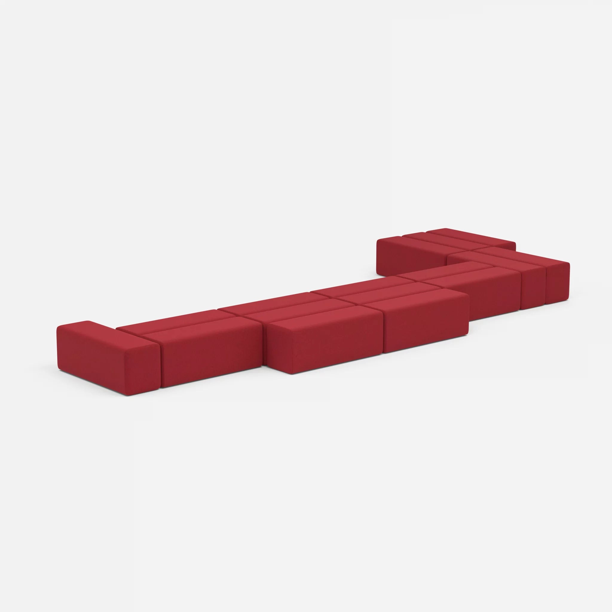 L Sofa Bricks 3 dama0053 in Rot von der Seite