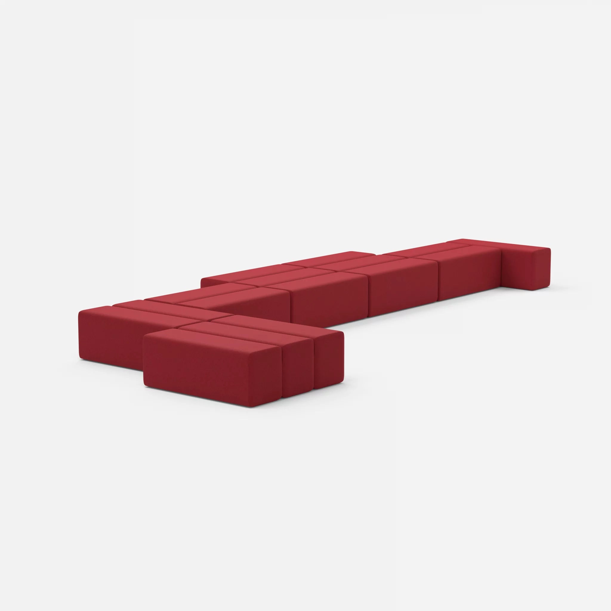 L Sofa Bricks 3 dama0053 in Rot von hinten