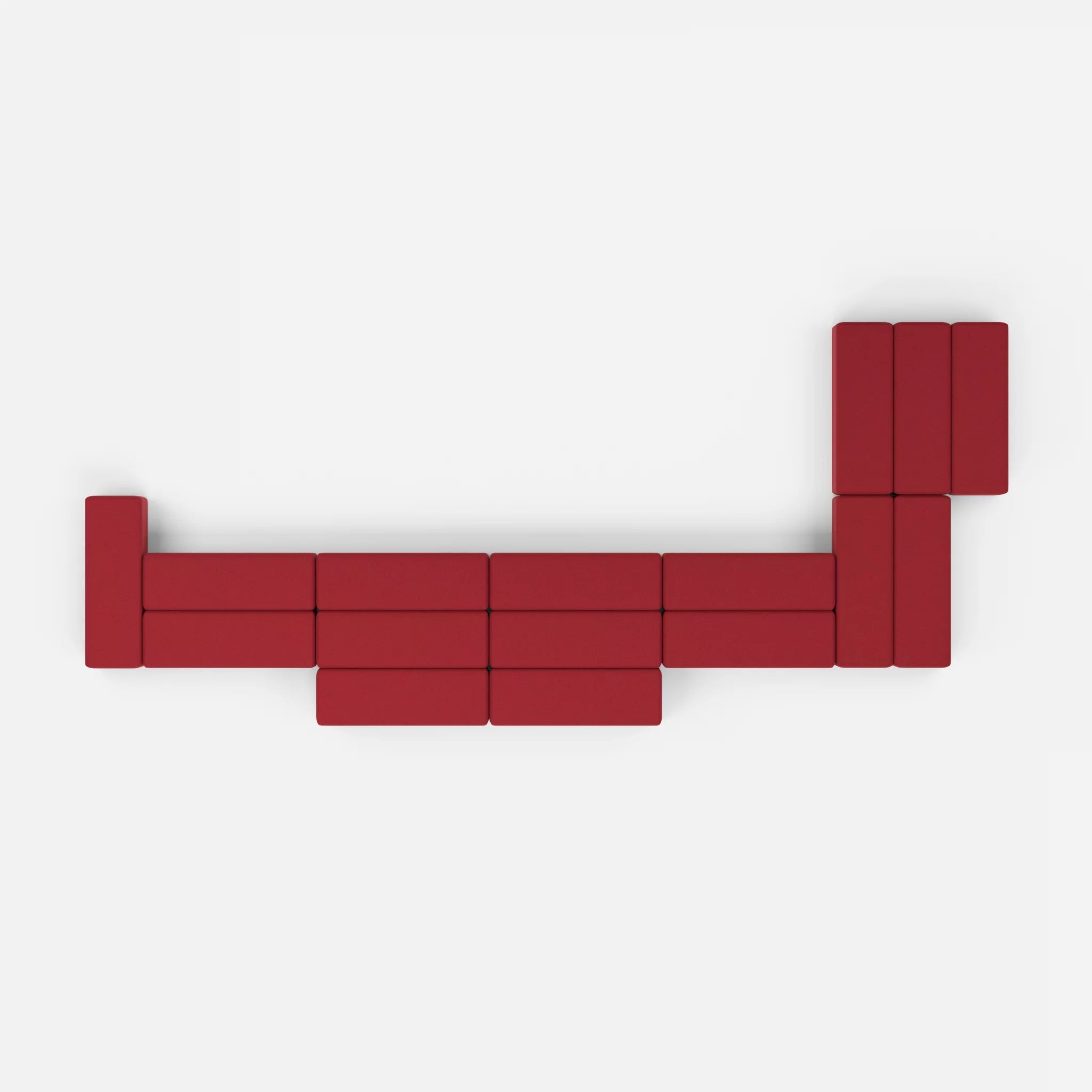 L Sofa Bricks 3 dama0053 in Rot von oben