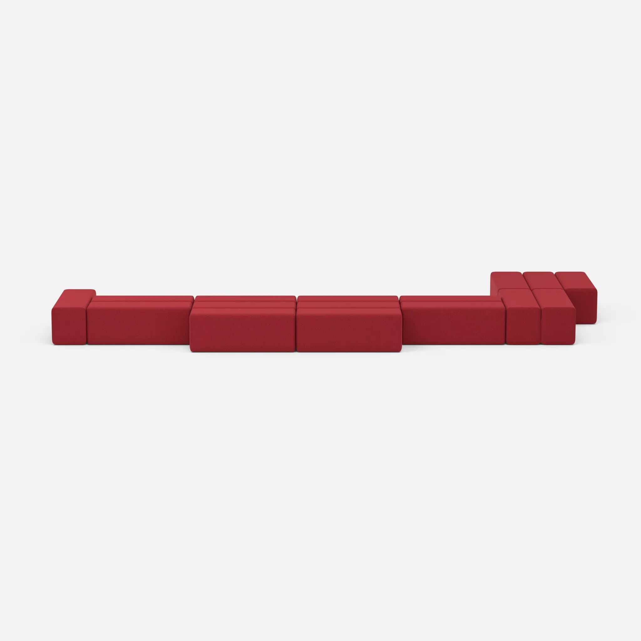 L Sofa Bricks 3 dama0053 in Rot von vorne