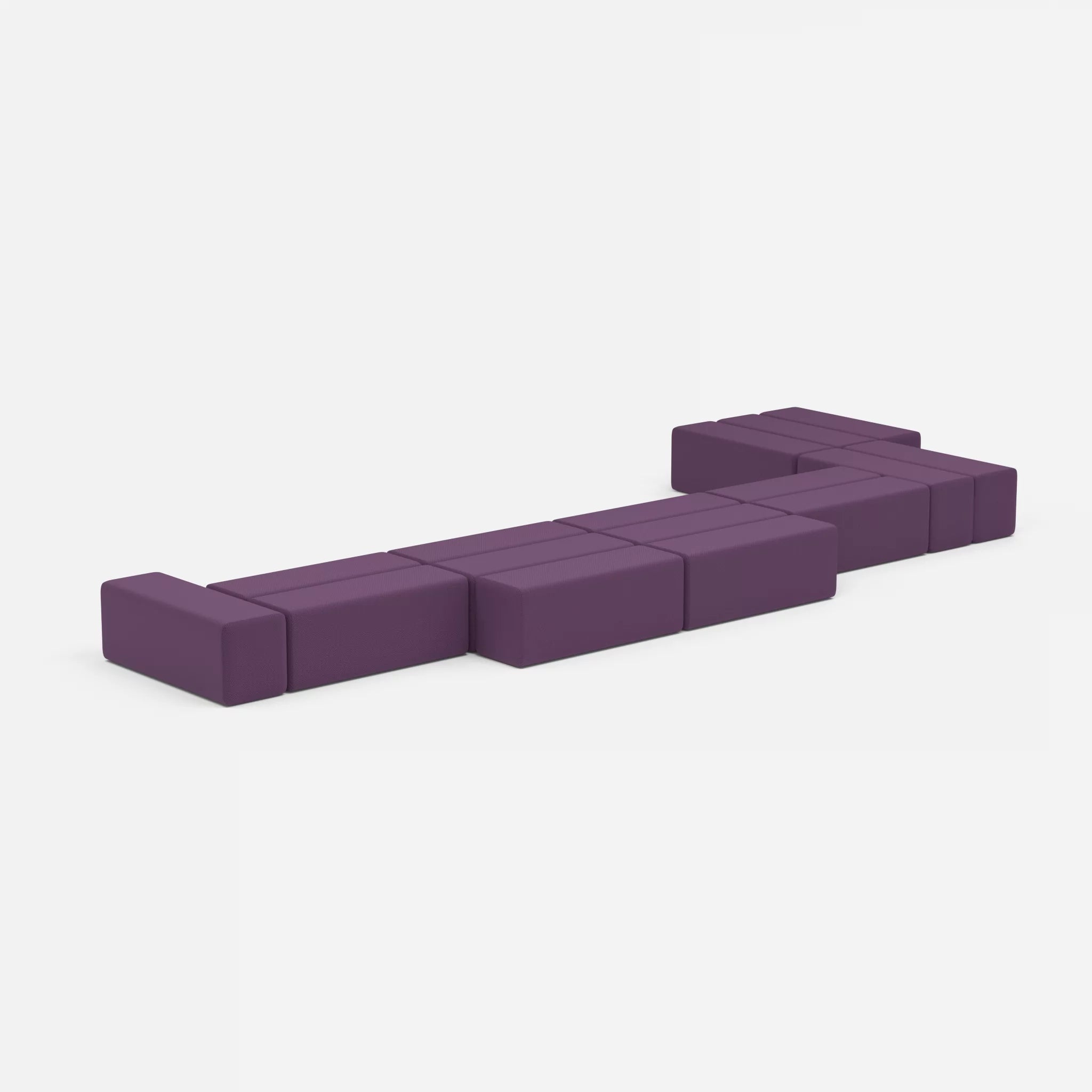 L Sofa Bricks 3 novumprune in Violett von der Seite