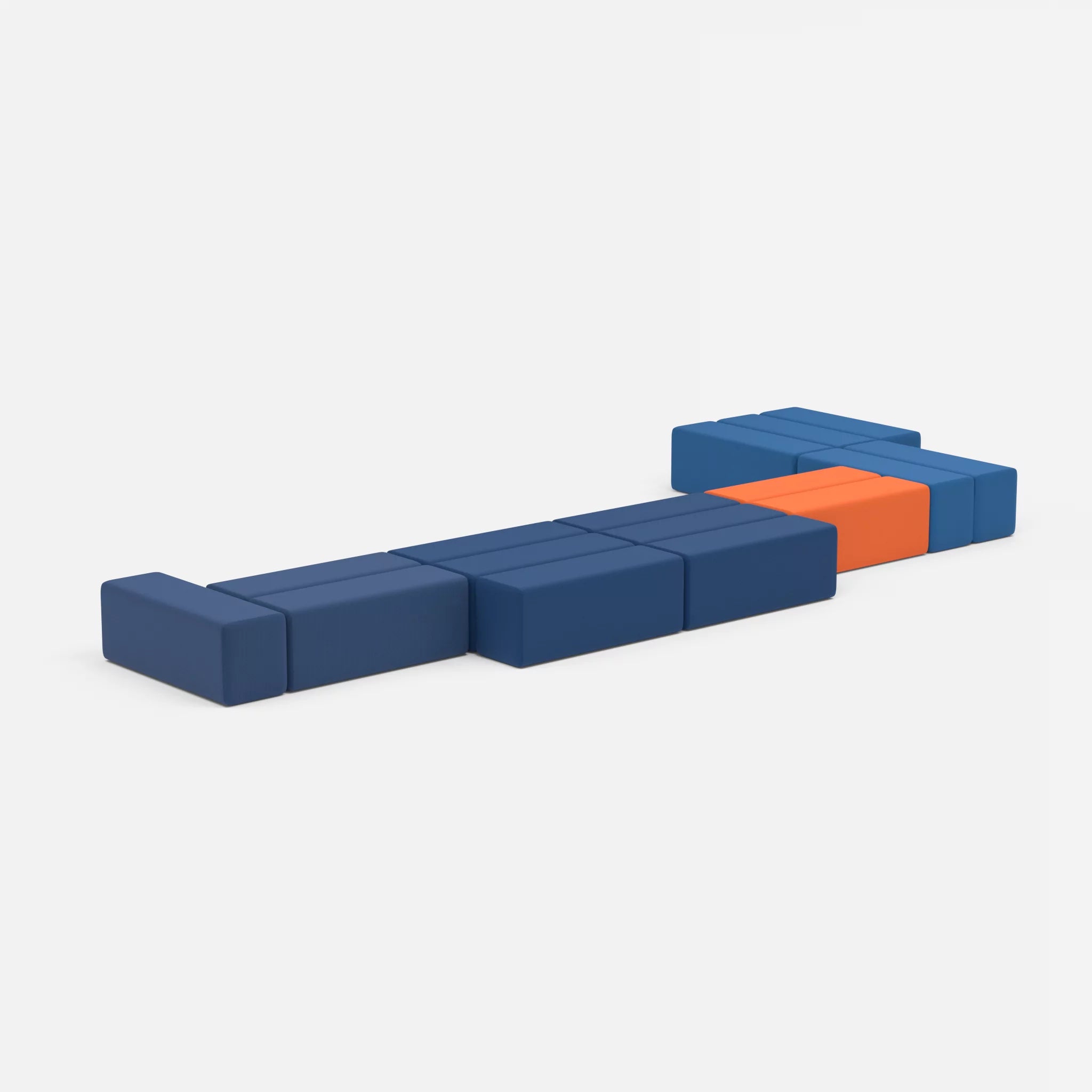 L Sofa Bricks 3 radio6598-radio6512 in Navy und Dunkelblau von der Seite