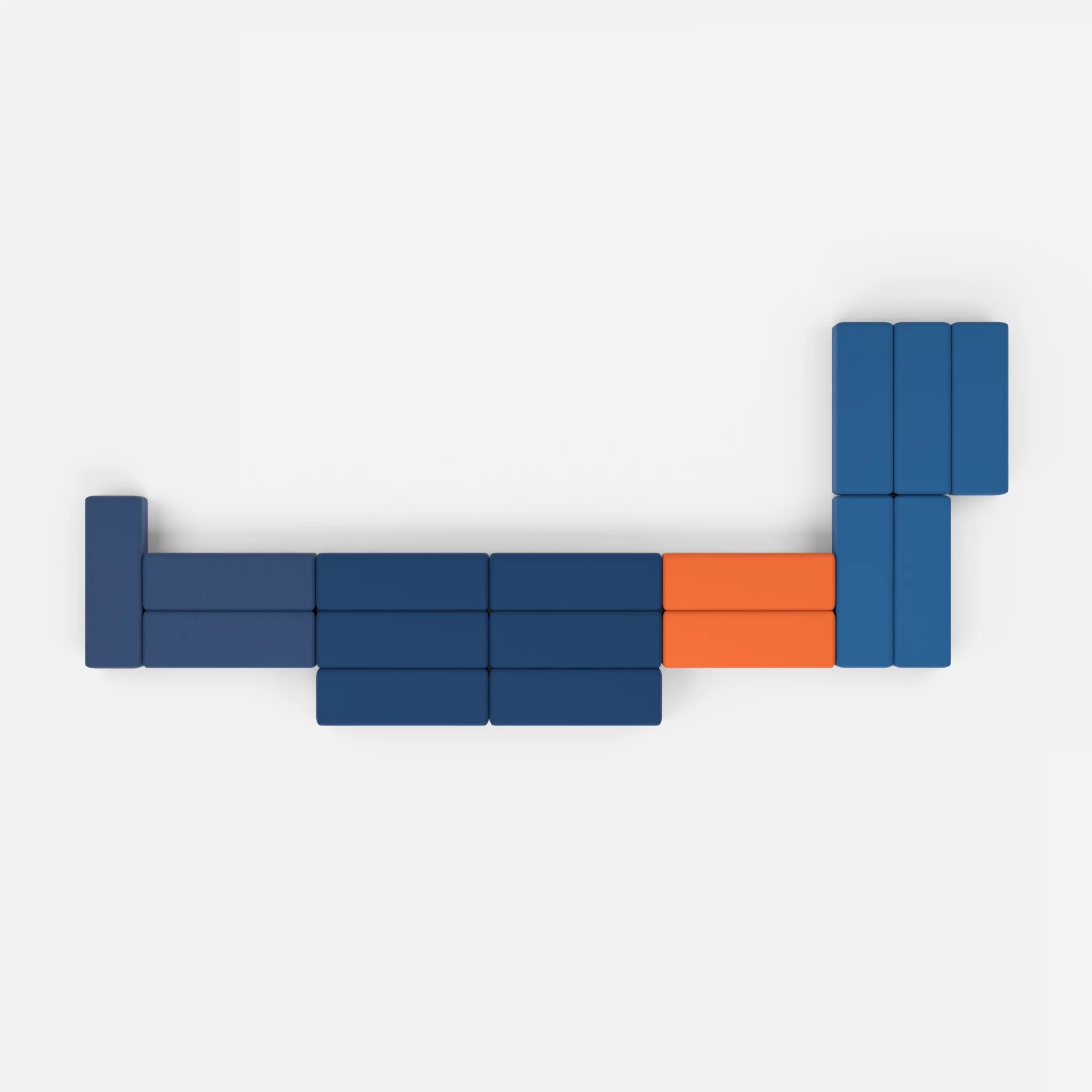 L Sofa Bricks 3 radio6598-radio6512 in Navy und Dunkelblau von oben